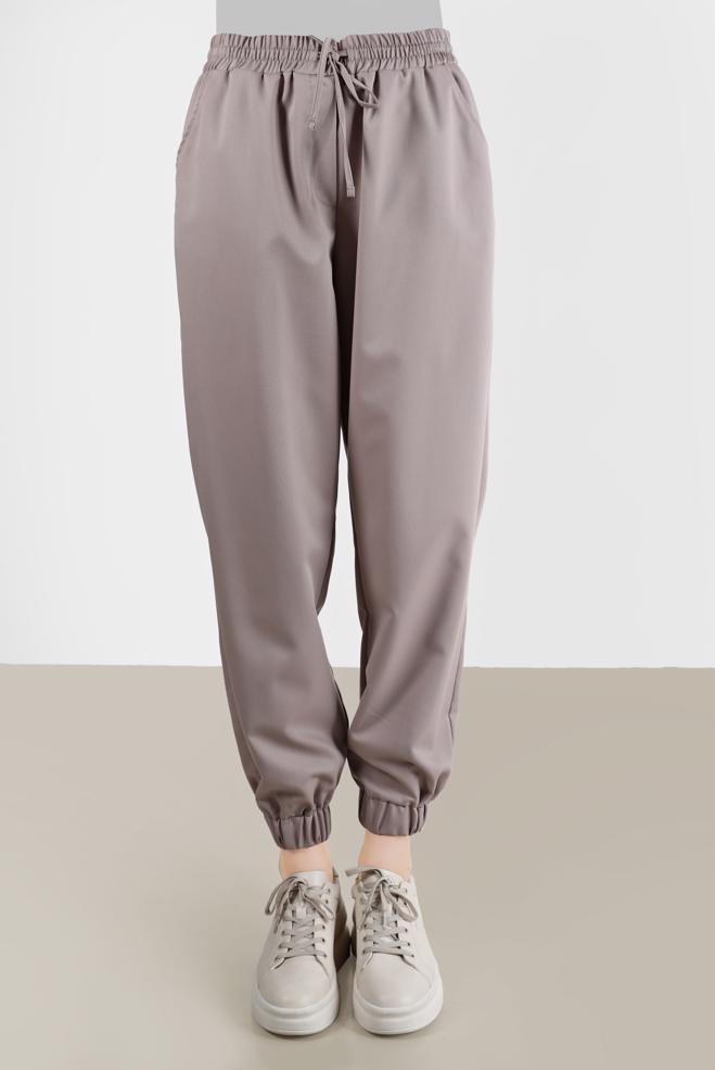 Tesettür giyim  PAÇALARI VE BELİ LASTİKLİ PANTOLON 70251  - ALVİNA