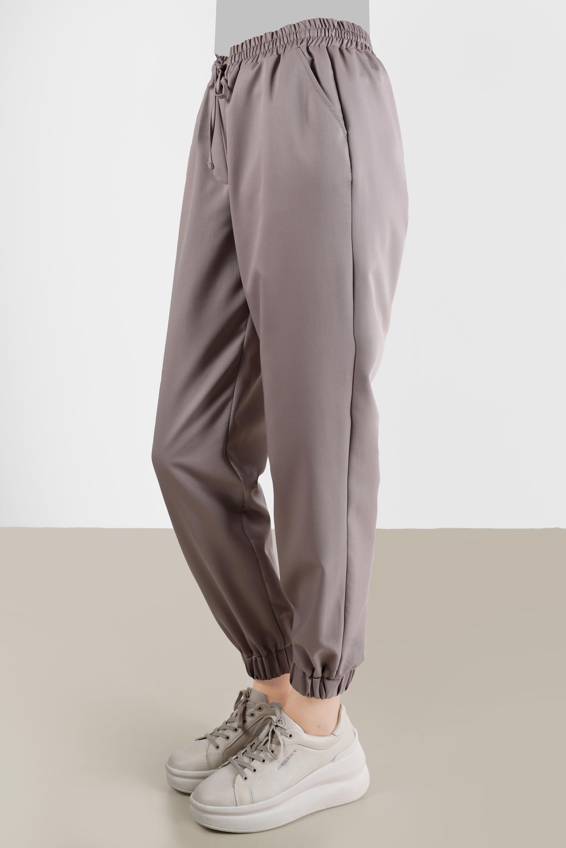 Tesettür giyim VİZON PAÇALARI VE BELİ LASTİKLİ PANTOLON 70251 