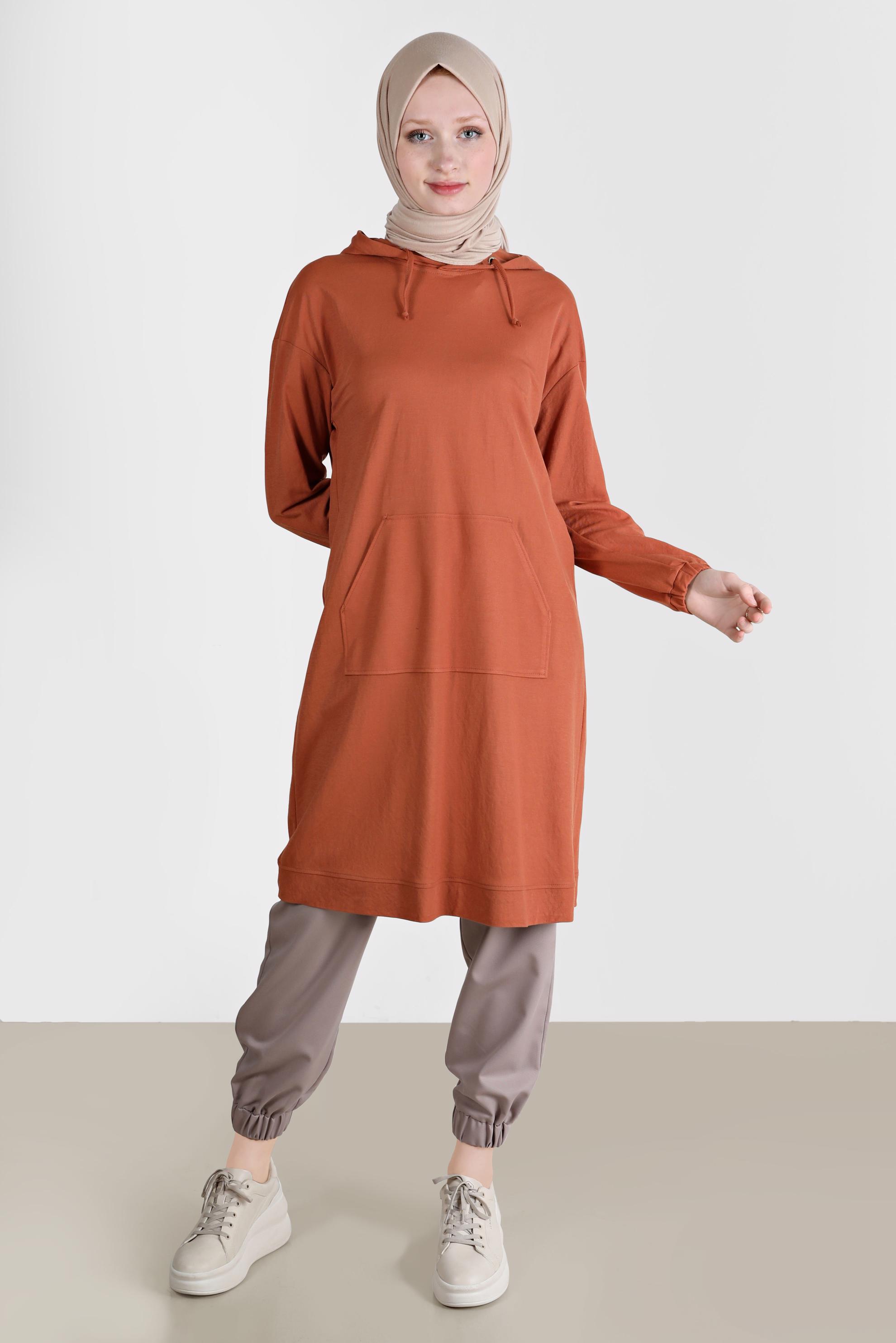 Tesettür giyim VİZON PAÇALARI VE BELİ LASTİKLİ PANTOLON 70251 