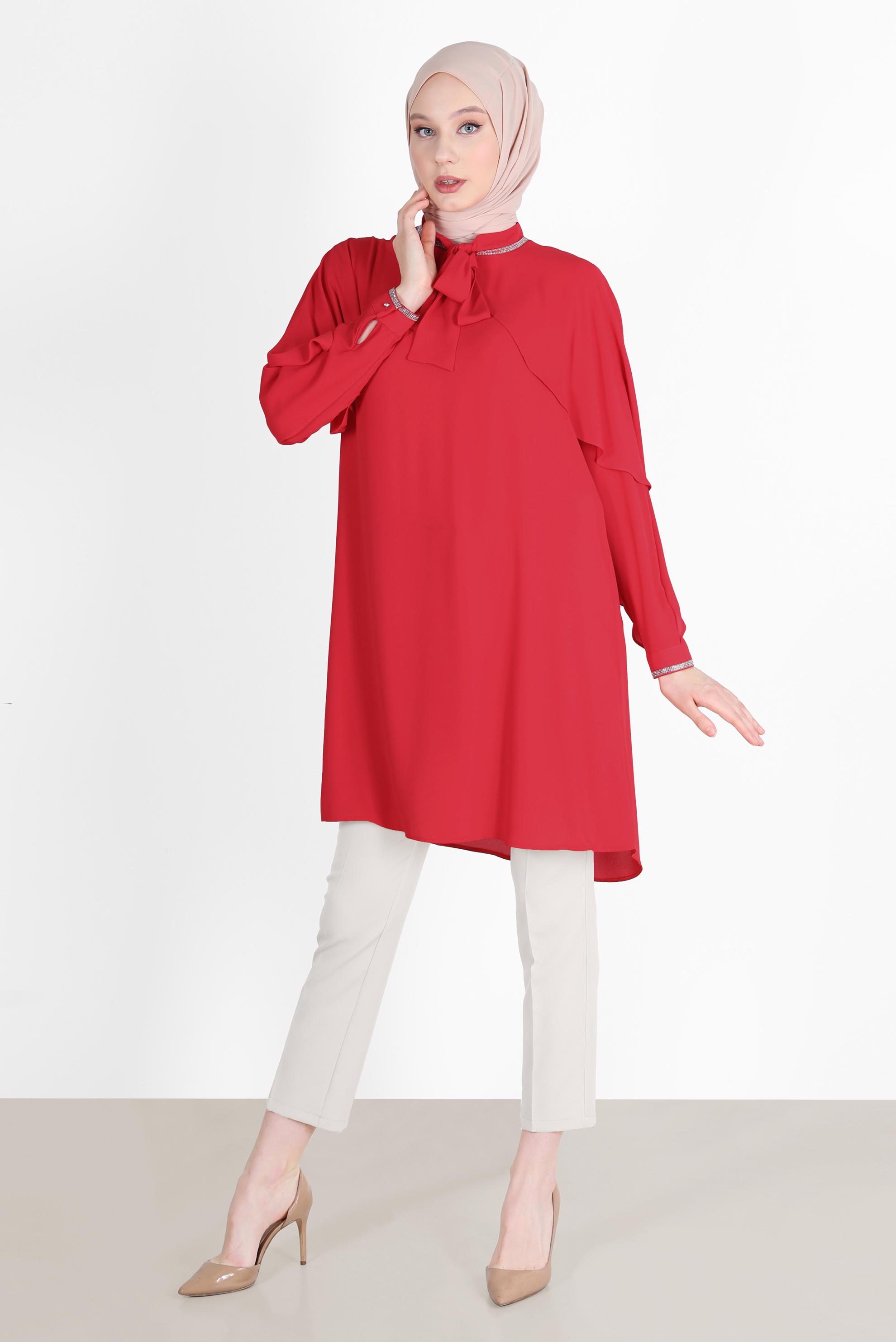 Tesettür giyim BEYAZ BORU PAÇA PANTOLON 70350 