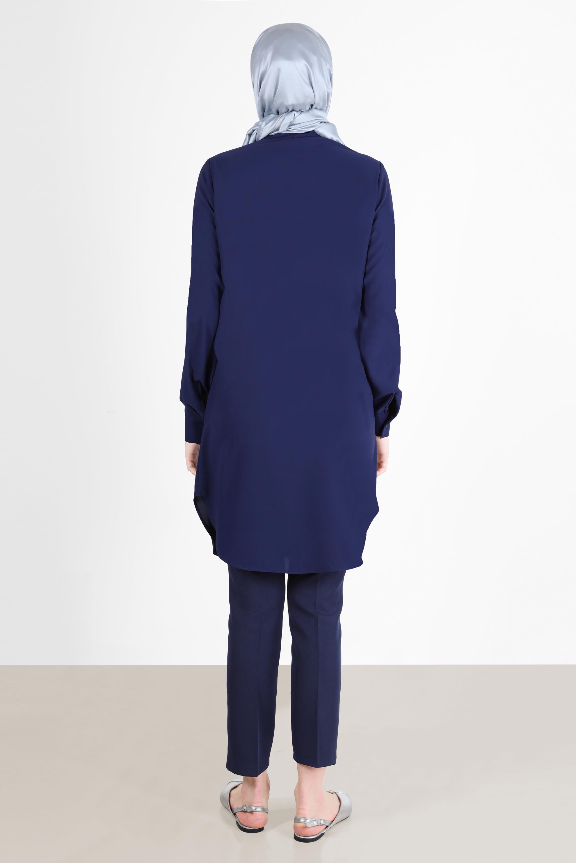 Tesettür giyim LACİVERT BORU PAÇA PANTOLON 70350 