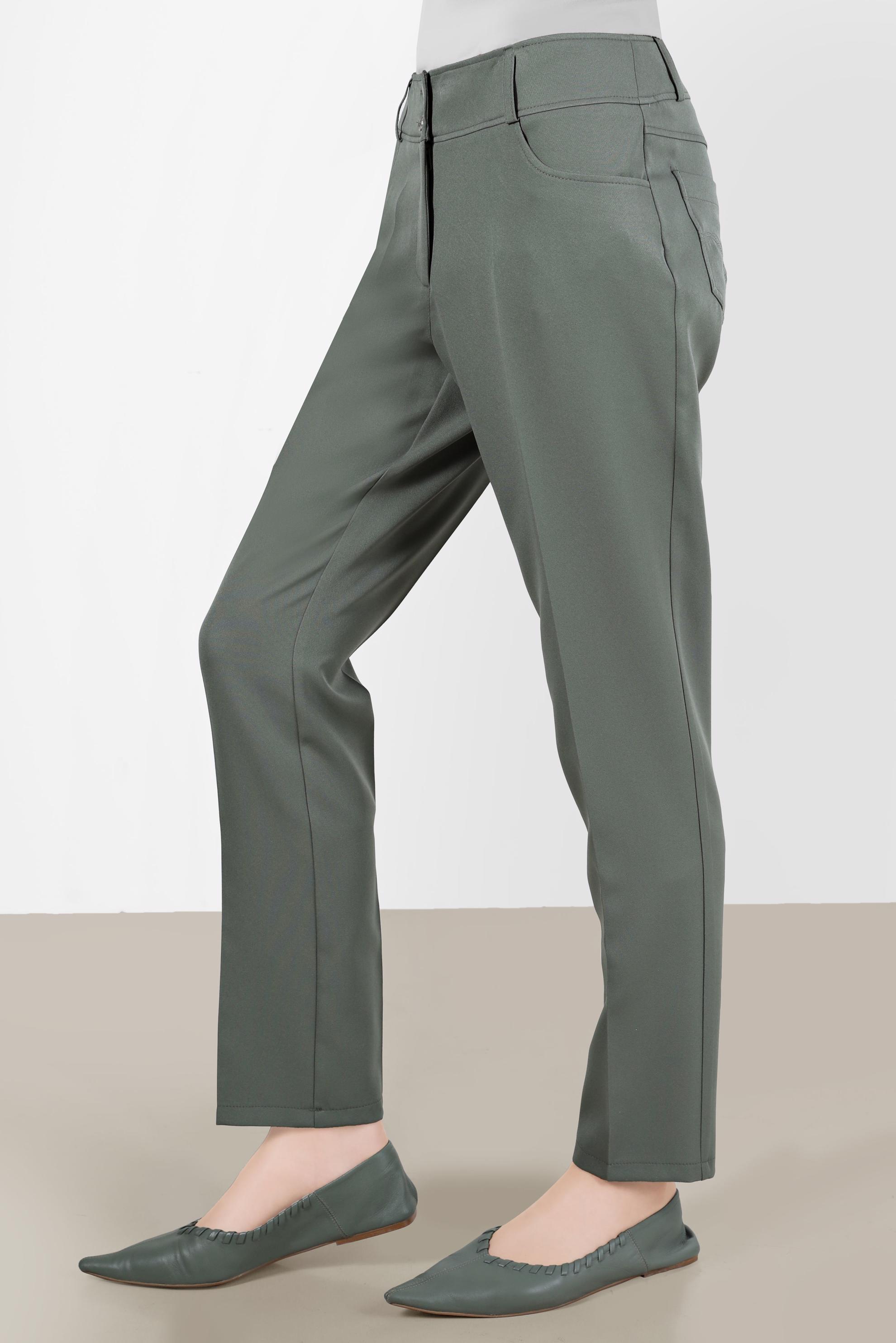 Tesettür giyim YEŞİL BORU PAÇA PANTOLON 70350 