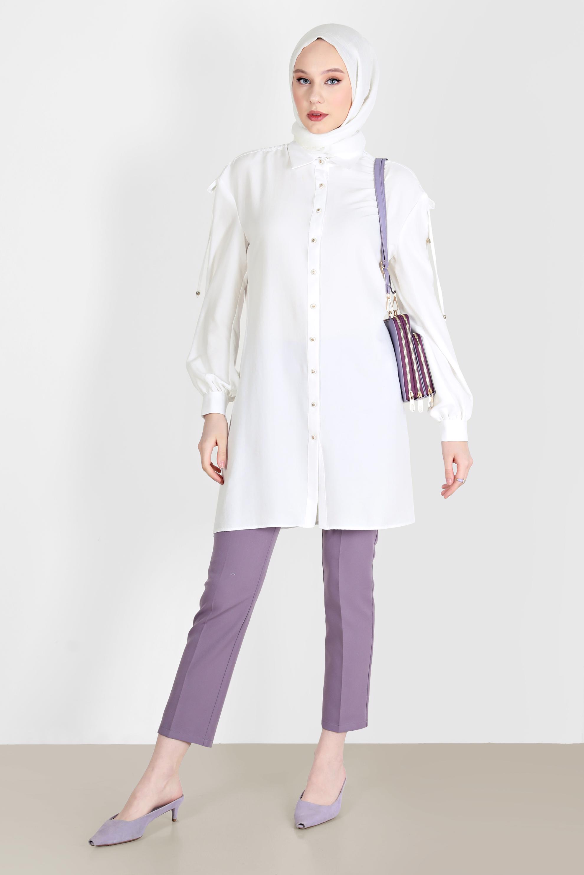 Hijab clothing PURPLE STRAIGHT CUT TROUSERS 70350 