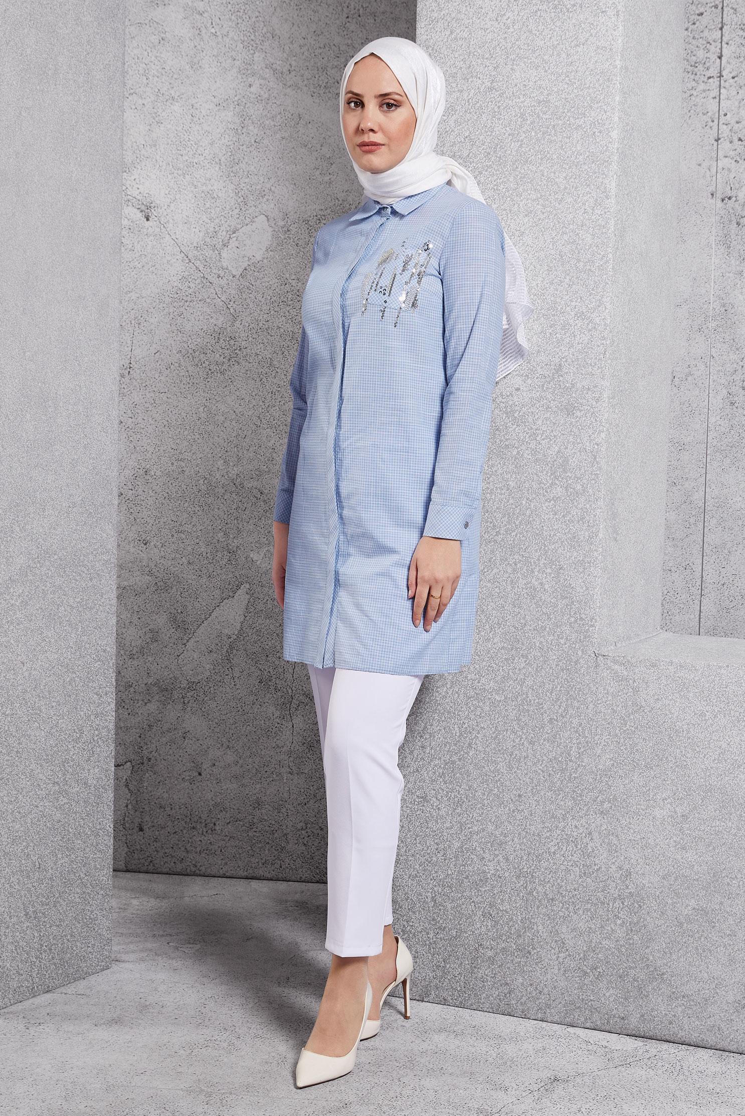 Tesettür giyim BEYAZ BORU PAÇA PANTOLON 70351