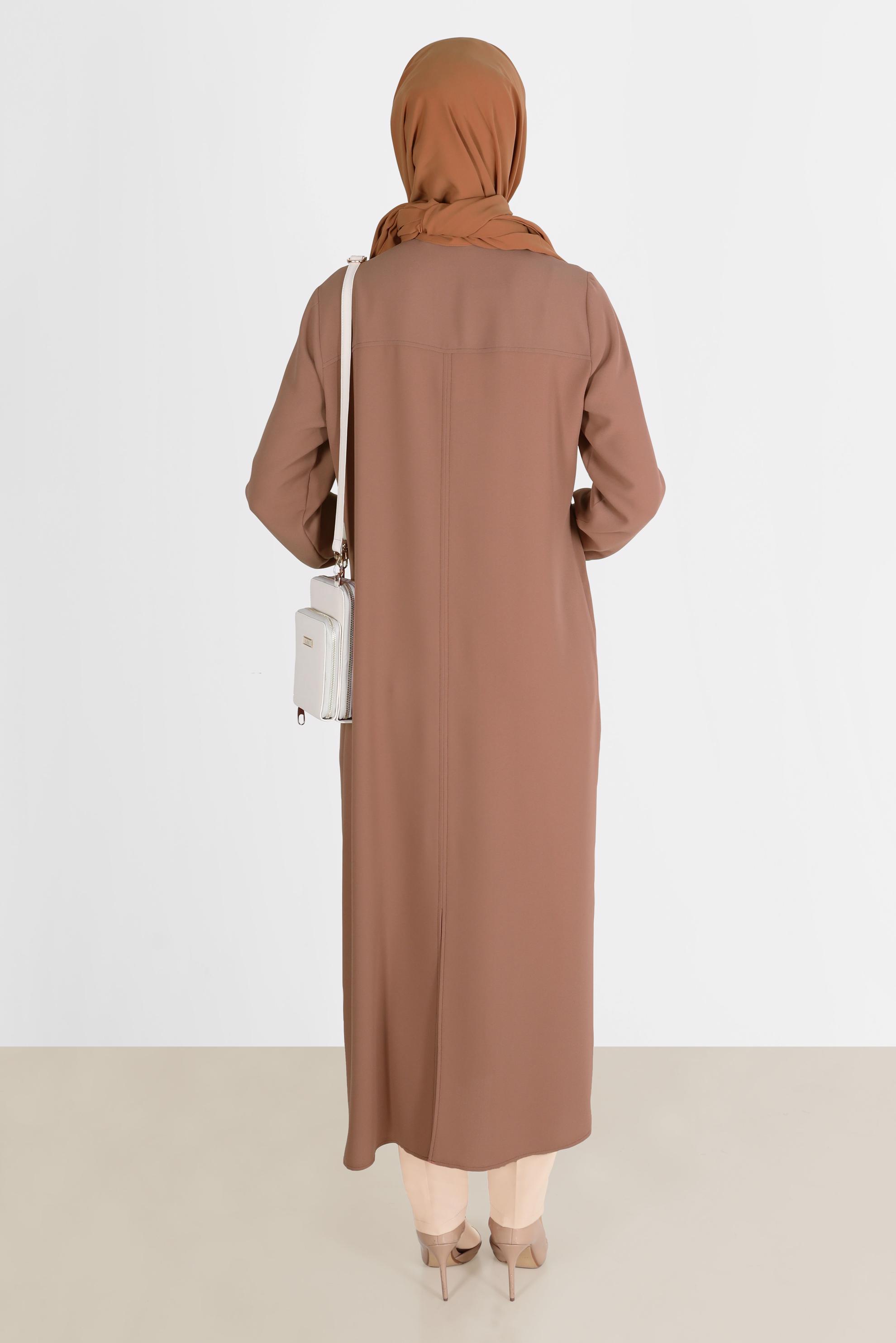 Tesettür giyim BEJ BORU PAÇA PANTOLON 70351