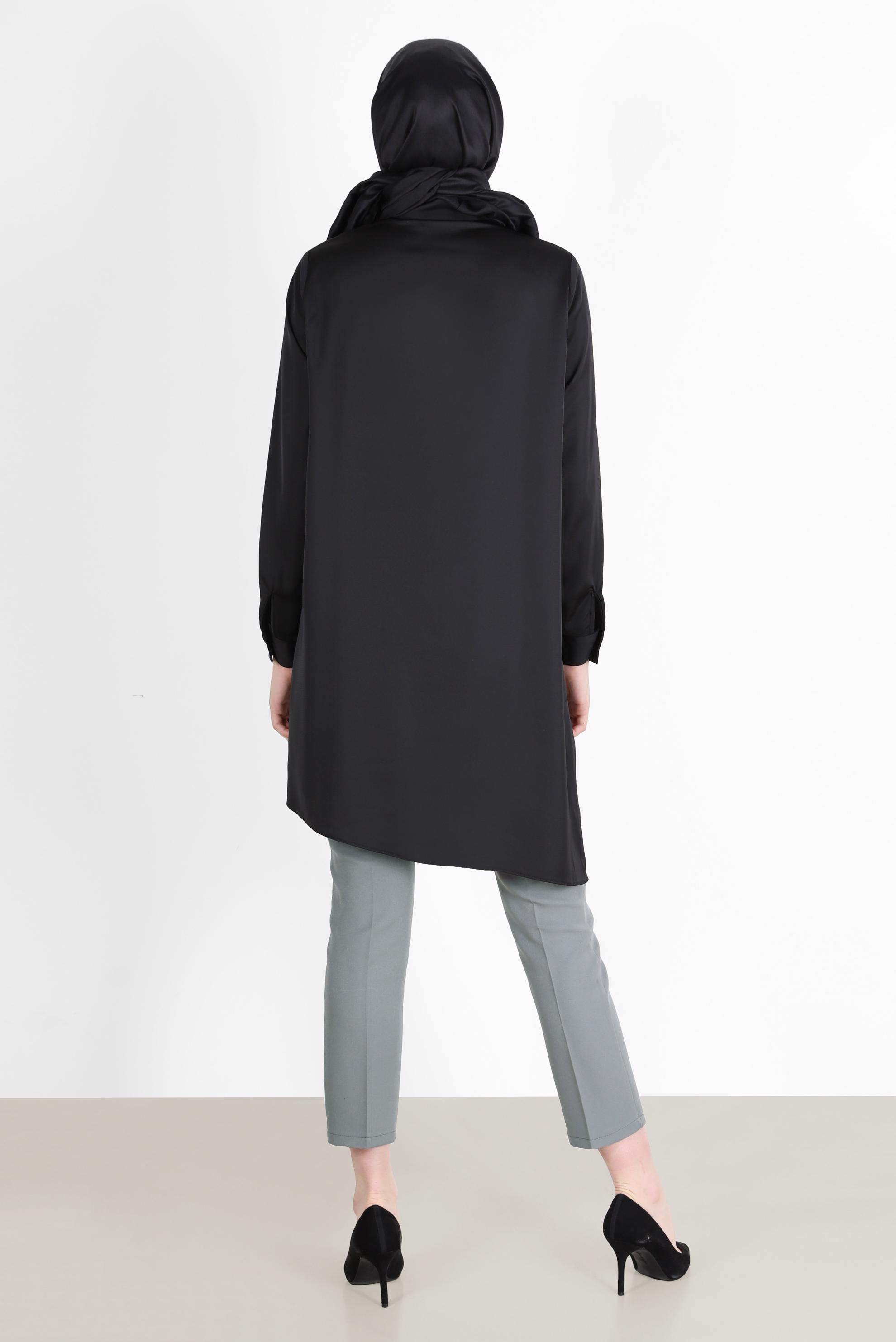 Tesettür giyim GRİ BORU PAÇA PANTOLON 70351