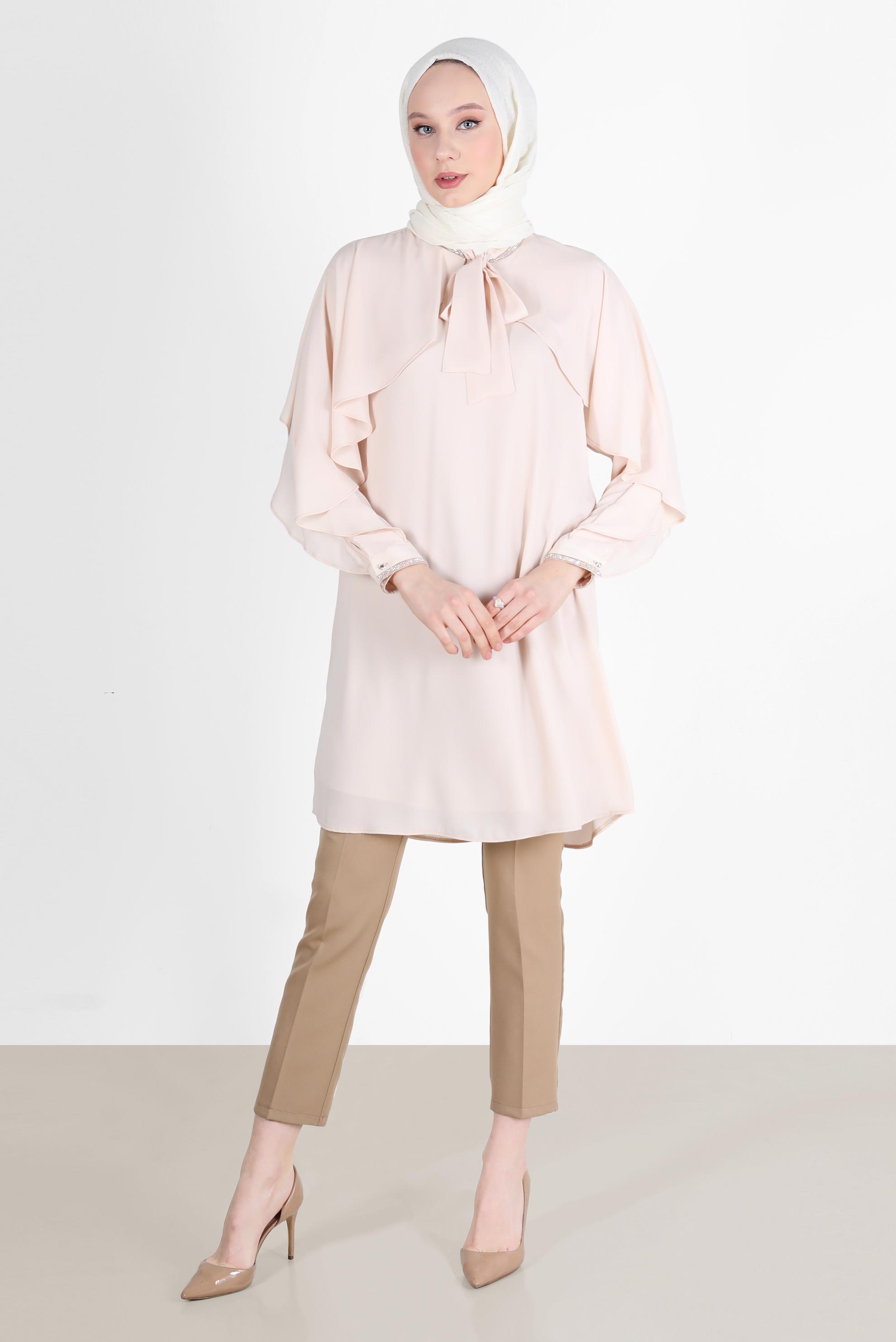 Tesettür giyim KAHVE BORU PAÇA PANTOLON 70351