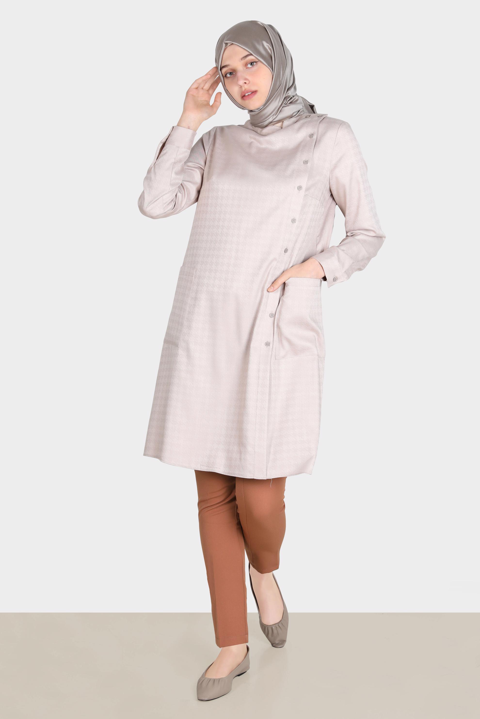 Tesettür giyim TABA BORU PAÇA PANTOLON 70351