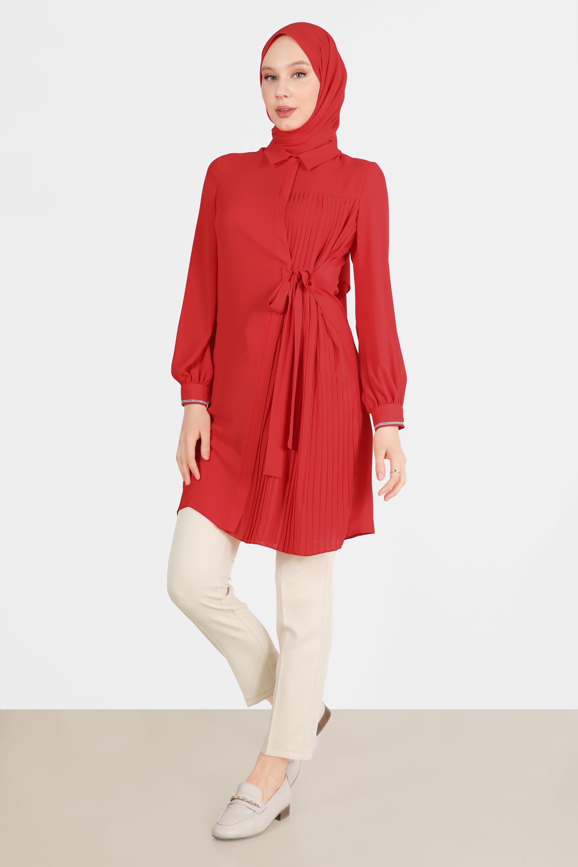 Tesettür giyim EKRU BORU PAÇA PANTOLON 70351