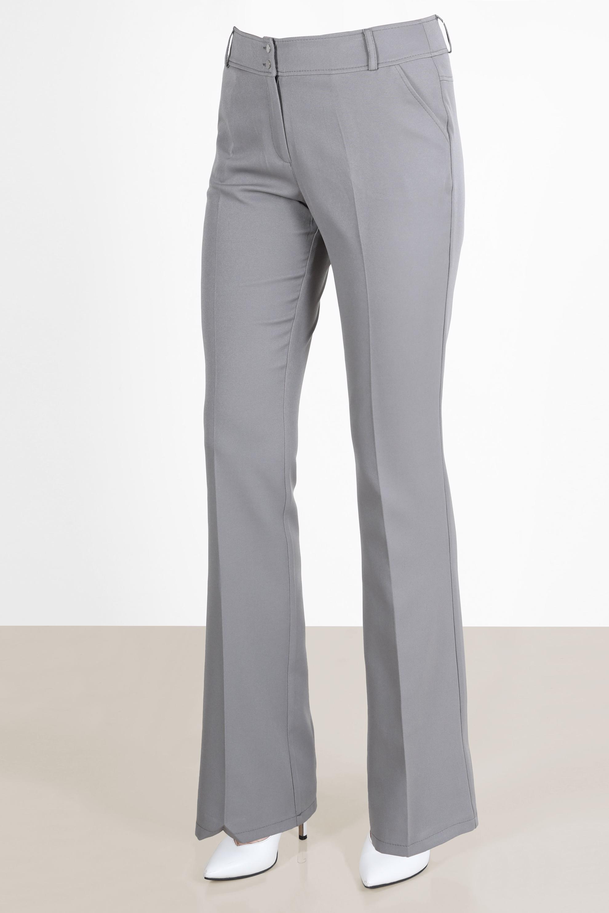 Tesettür giyim GRİ İSPANYOL PAÇA PANTOLON 70353 