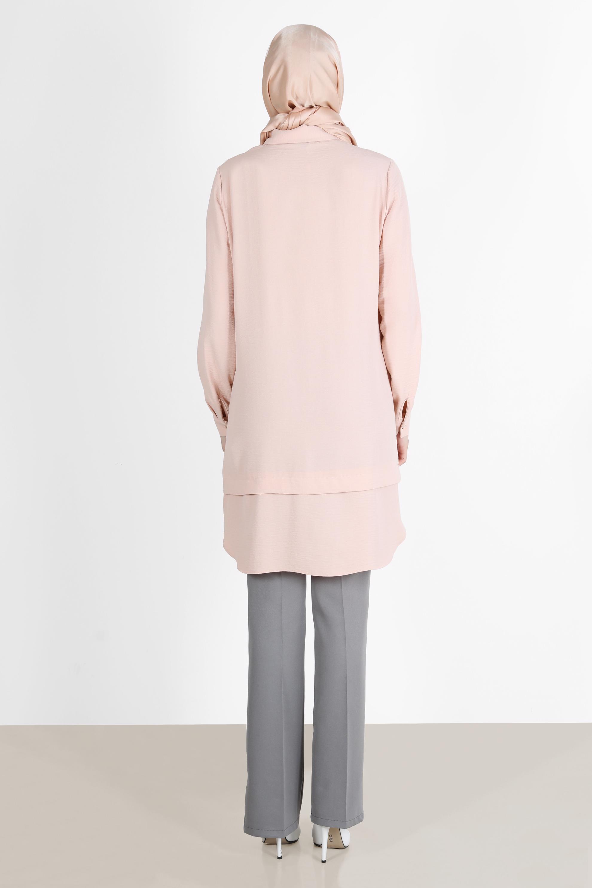 Tesettür giyim GRİ İSPANYOL PAÇA PANTOLON 70353 