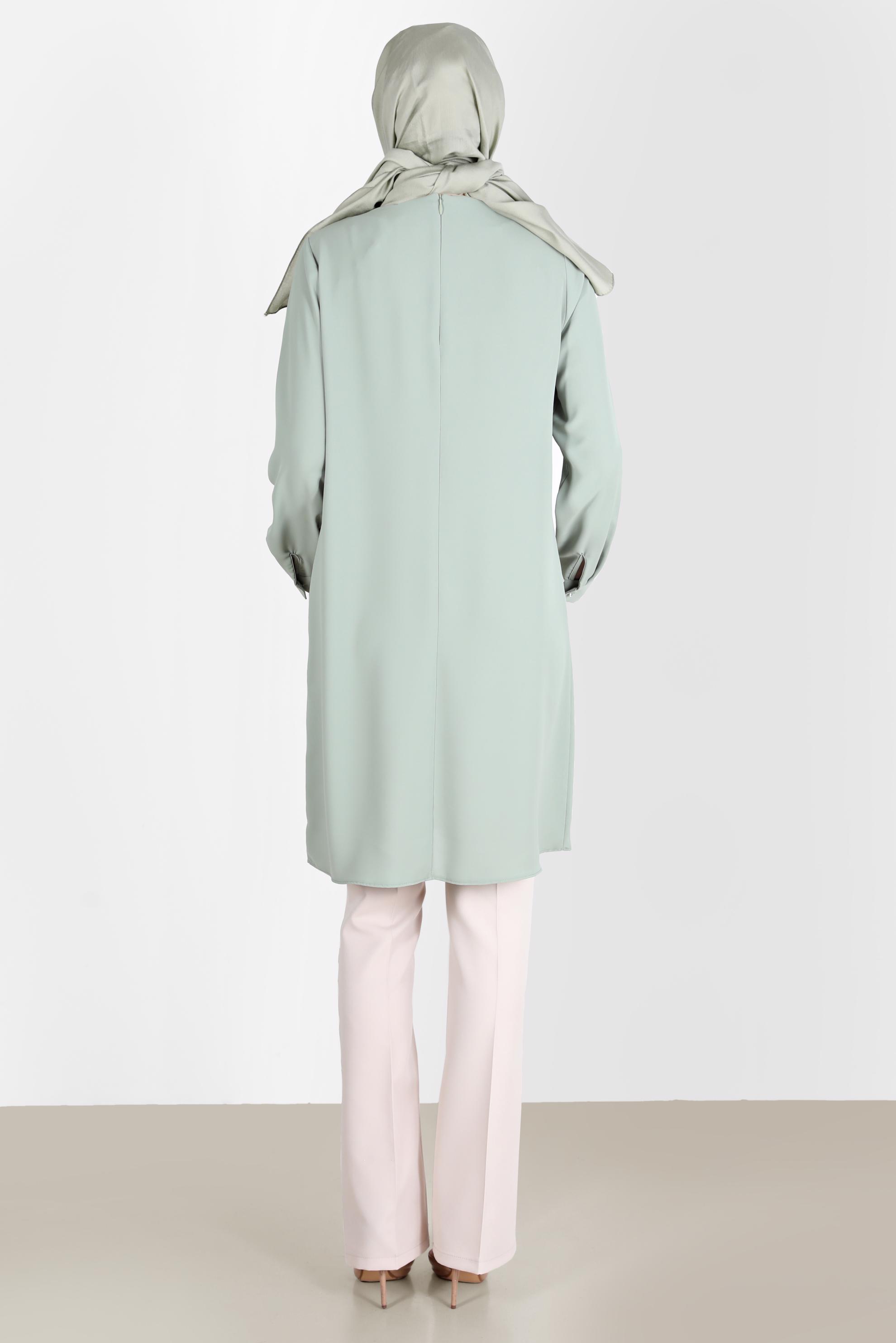 Tesettür giyim EKRU İSPANYOL PAÇA PANTOLON 70353 