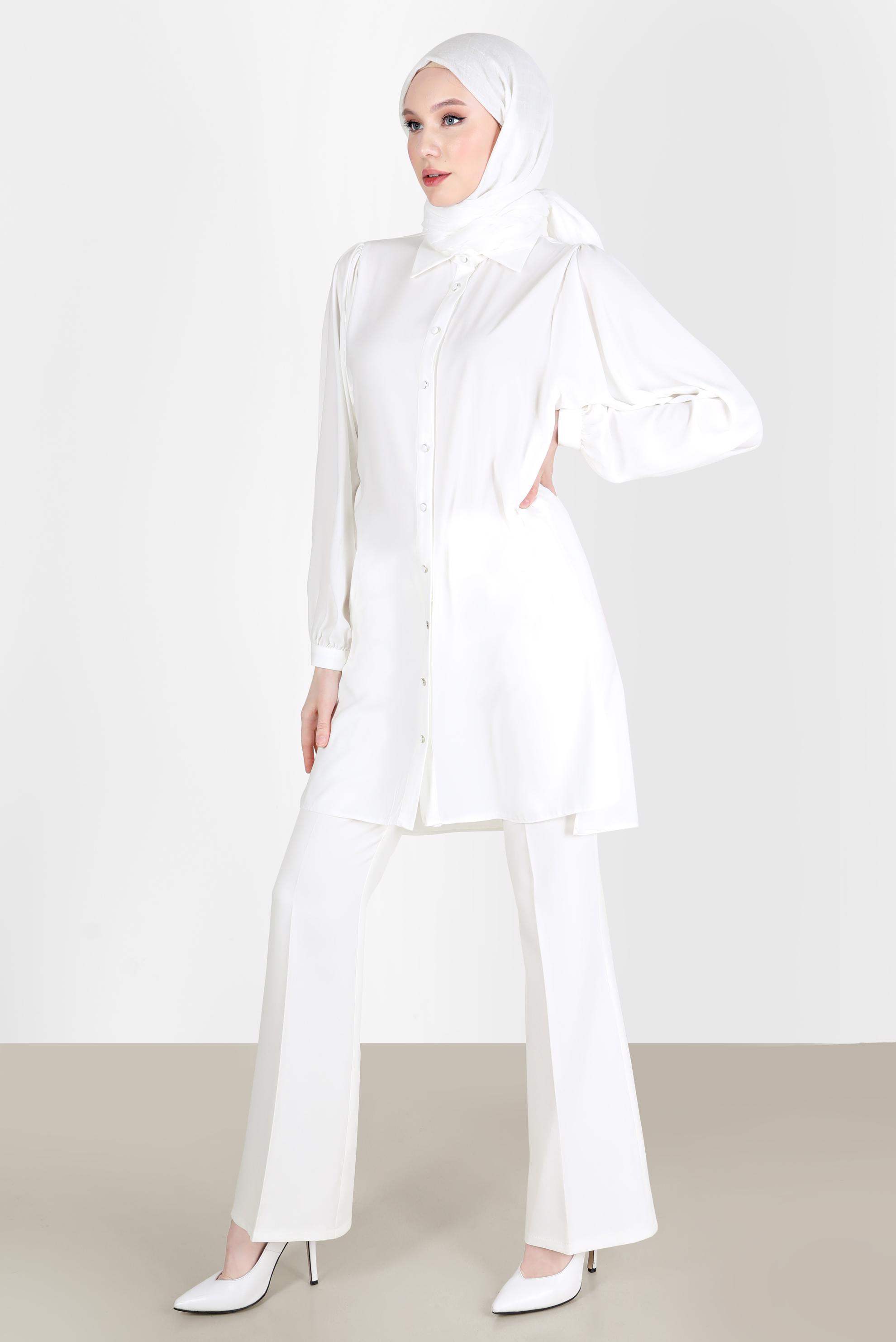 Hijab clothing WHITE FLARED TROUSERS 70354