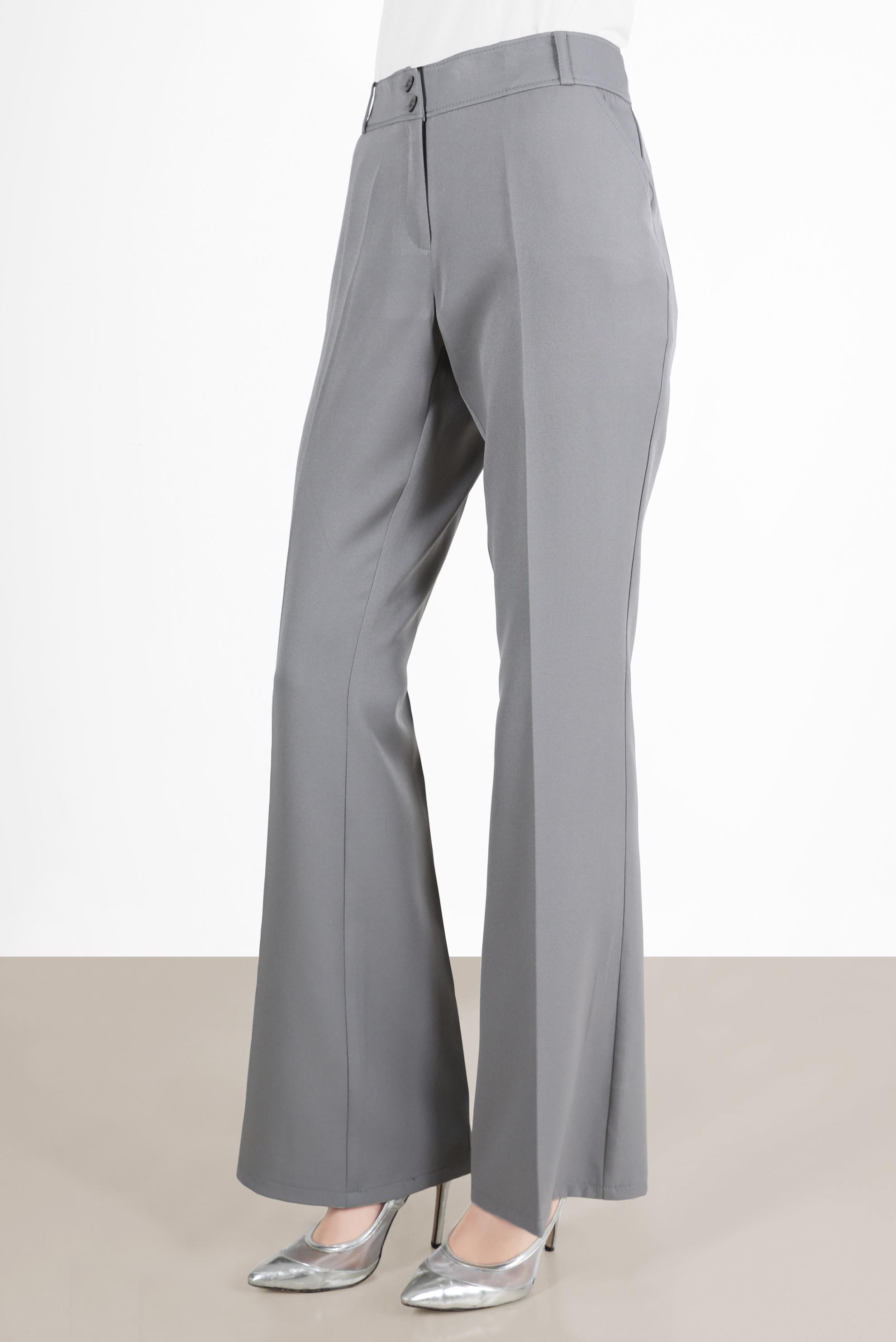 Tesettür giyim GRİ İSPANYOL PAÇA PANTOLON 70354