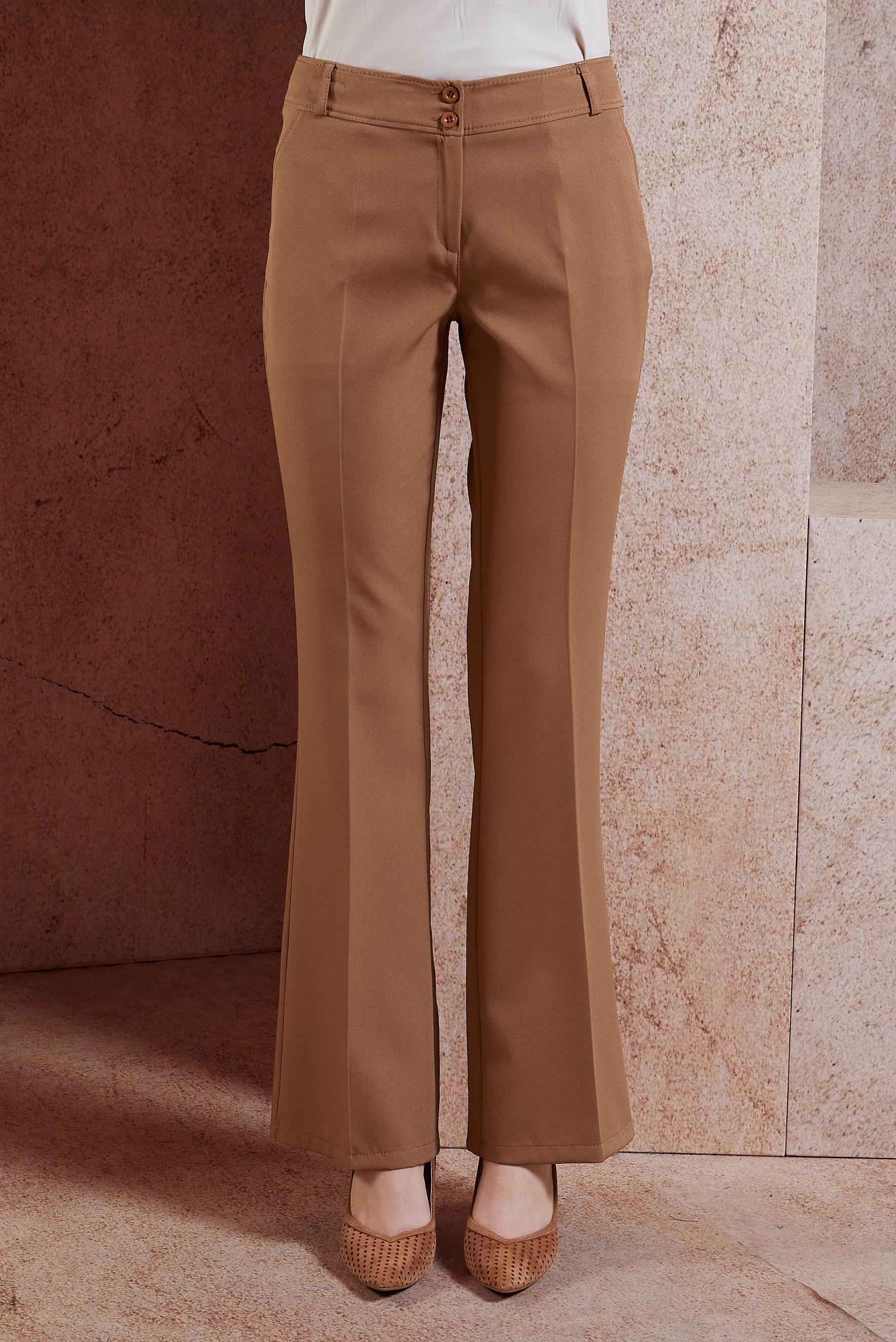 Tesettür giyim TABA İSPANYOL PAÇA PANTOLON 70354