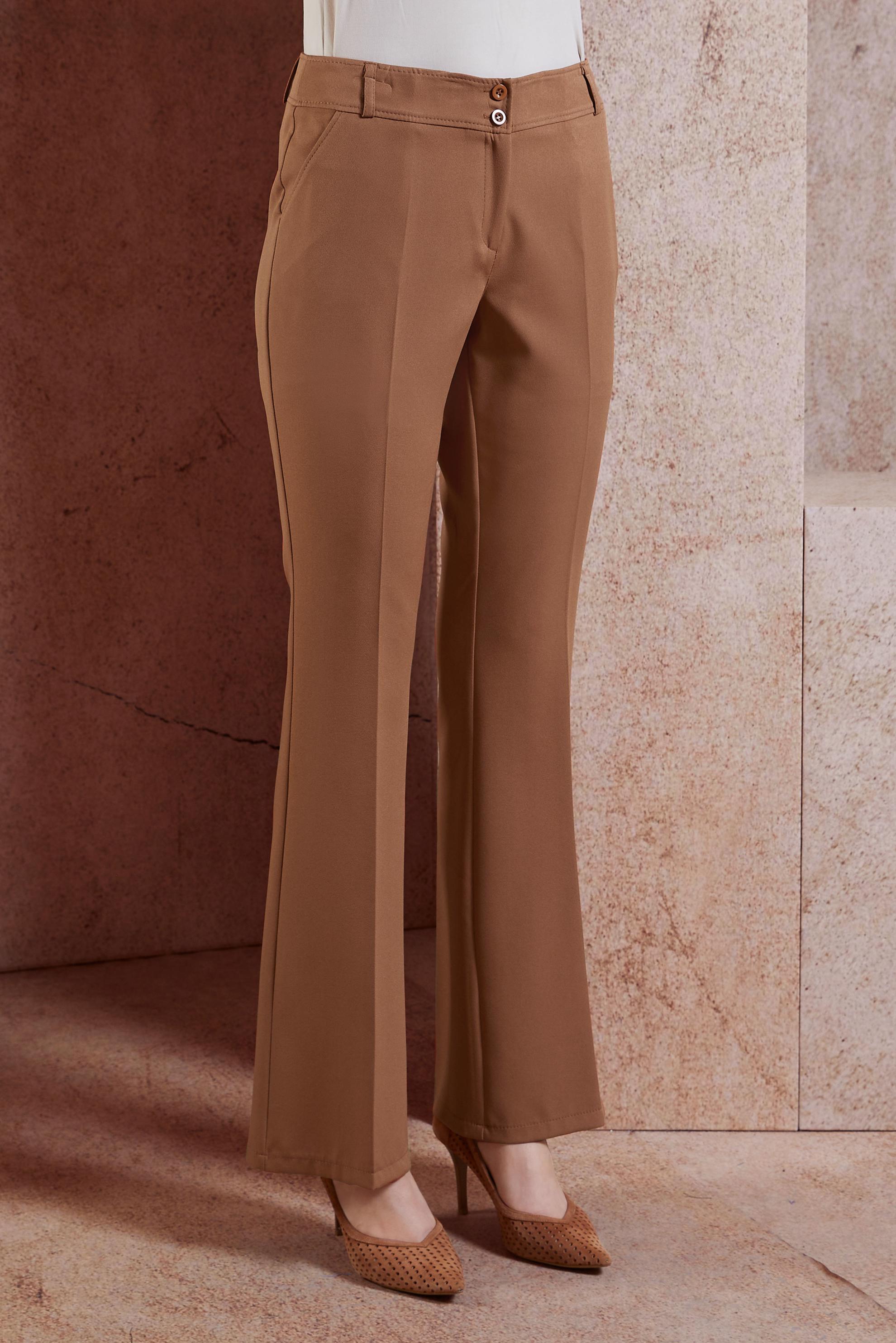 Tesettür giyim TABA İSPANYOL PAÇA PANTOLON 70354