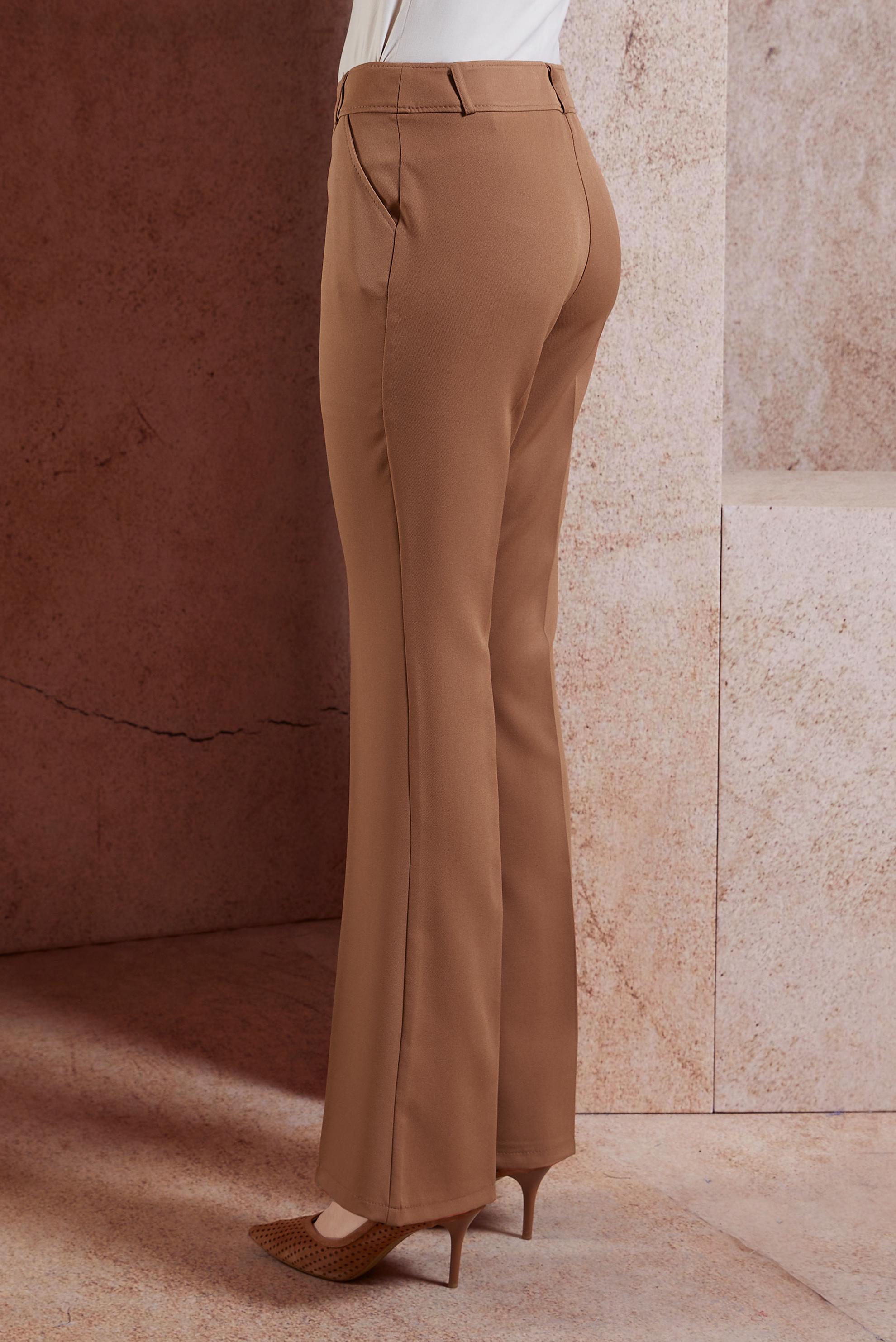 Tesettür giyim TABA İSPANYOL PAÇA PANTOLON 70354