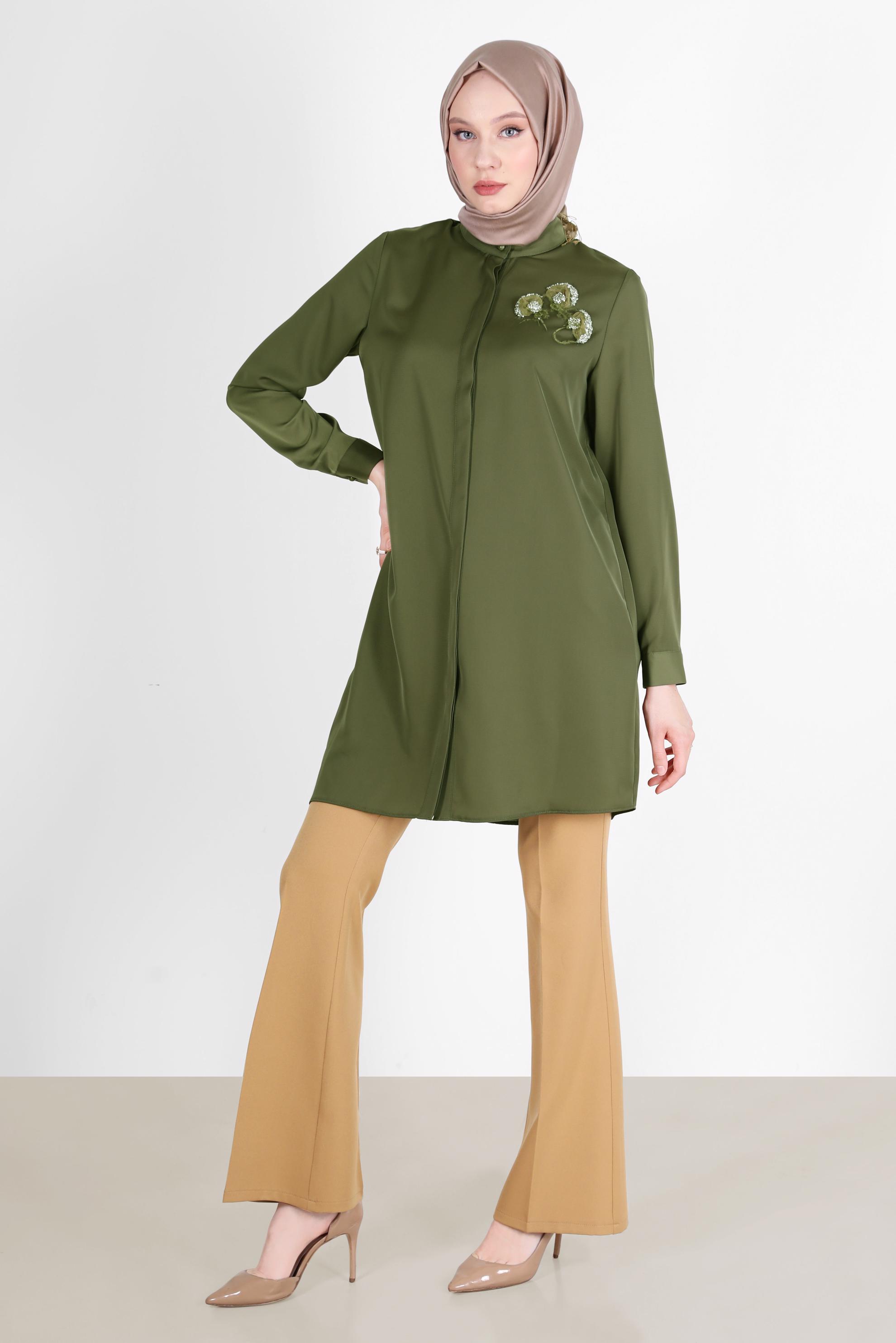 Tesettür giyim KAHVE İSPANYOL PAÇA PANTOLON 70354