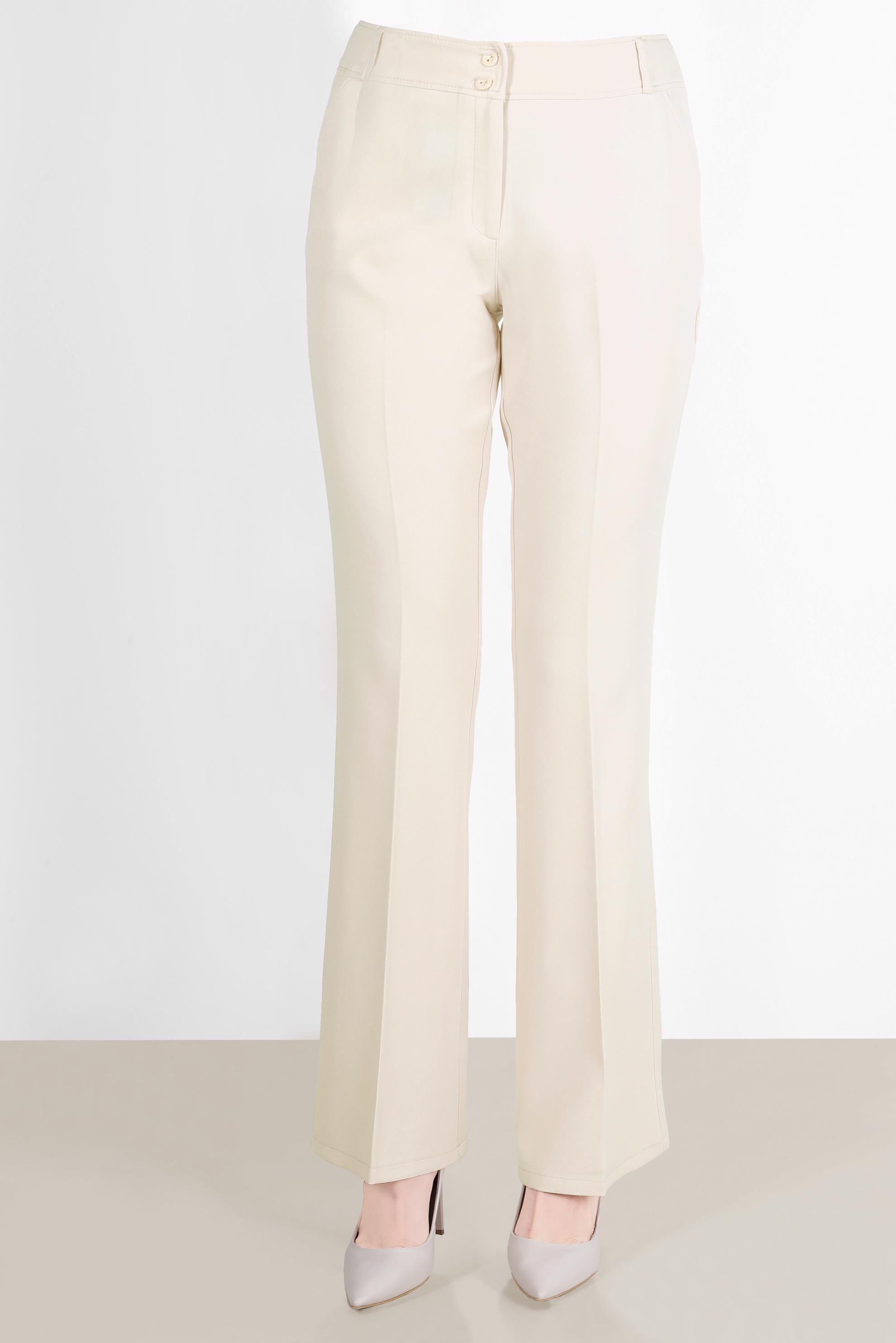 Tesettür giyim EKRU İSPANYOL PAÇA PANTOLON 70354