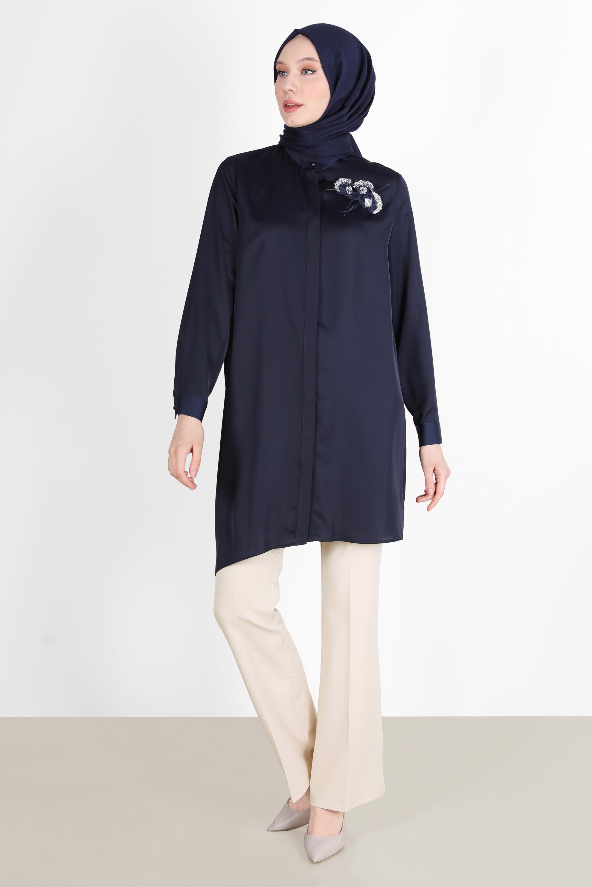 Tesettür giyim EKRU İSPANYOL PAÇA PANTOLON 70354