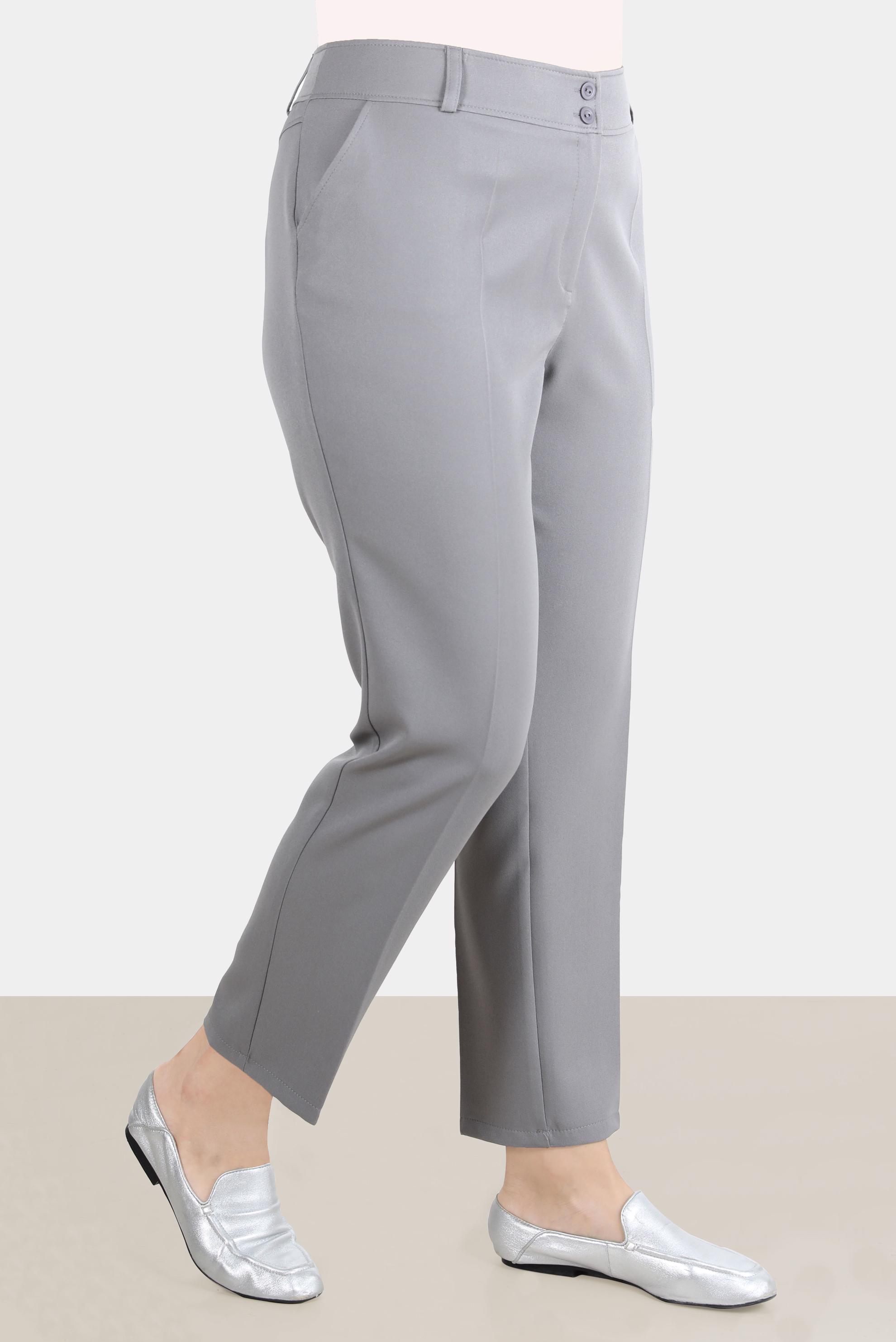 Tesettür giyim GRİ KLASİK KREP PANTOLON 70355 