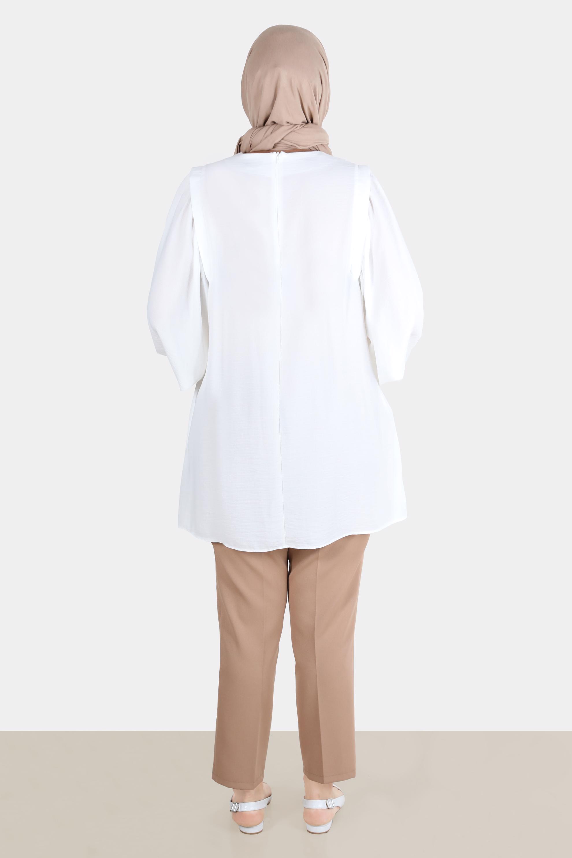 Tesettür giyim KAHVE KLASİK KREP PANTOLON 70355 