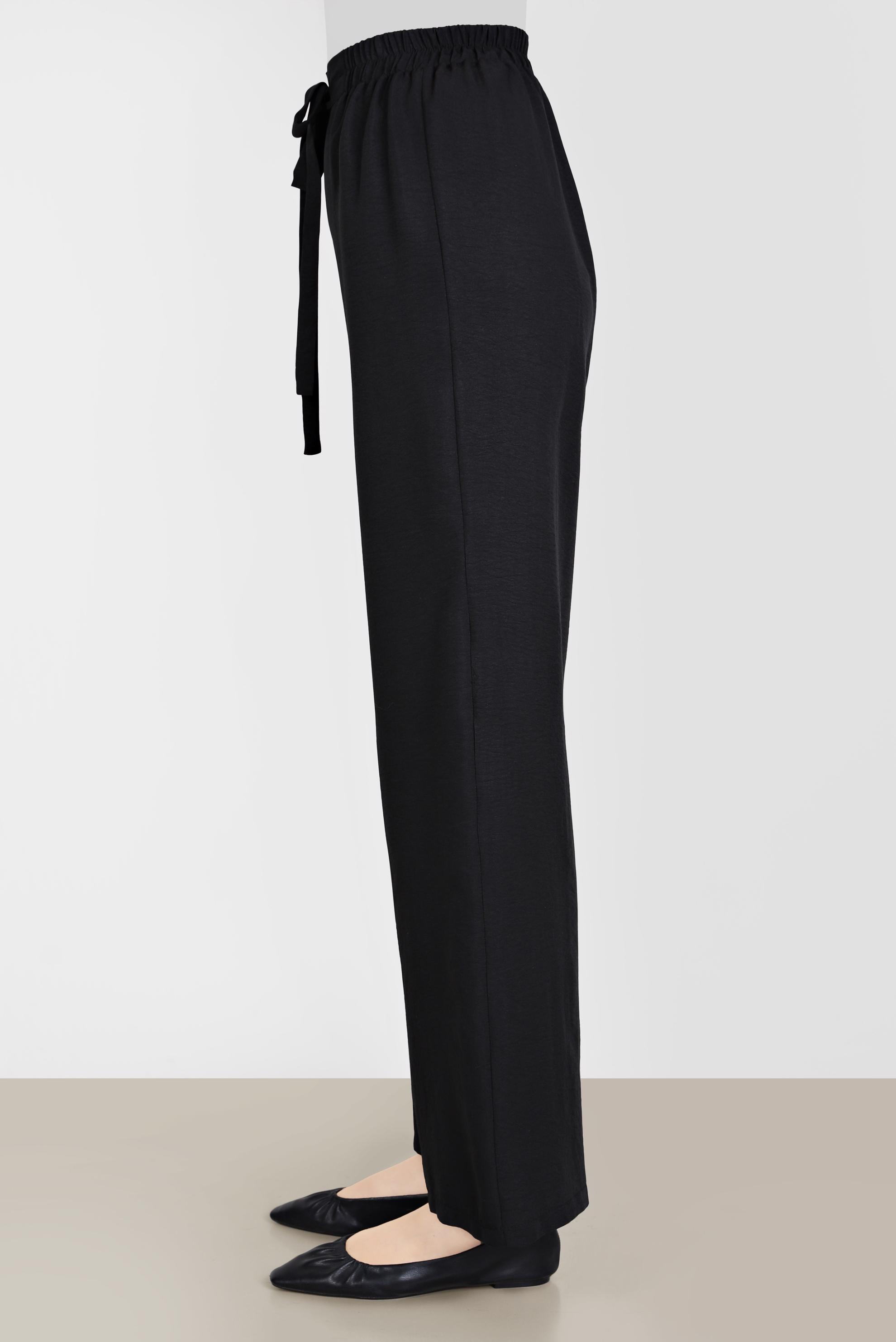 Tesettür giyim SİYAH BELİ LASTİKLİ PANTOLON 70356 