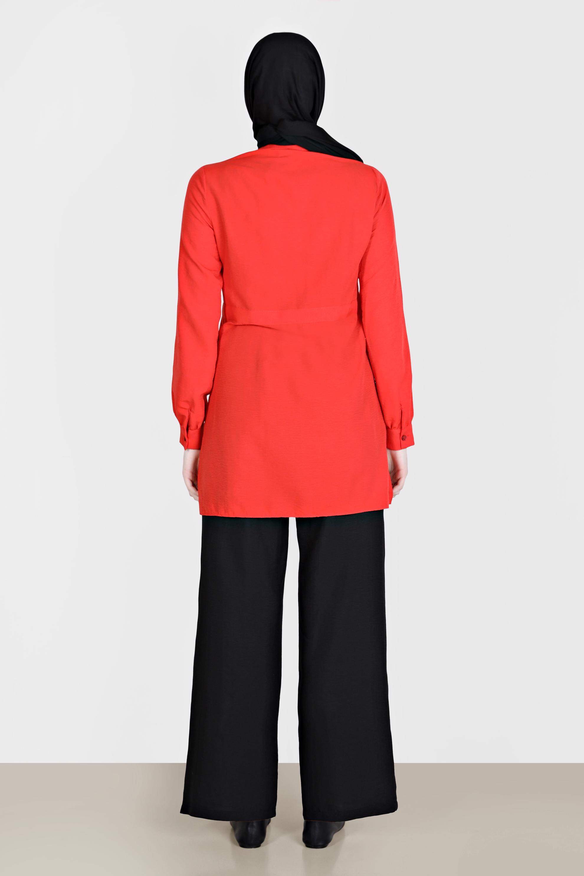 Tesettür giyim SİYAH BELİ LASTİKLİ PANTOLON 70356 