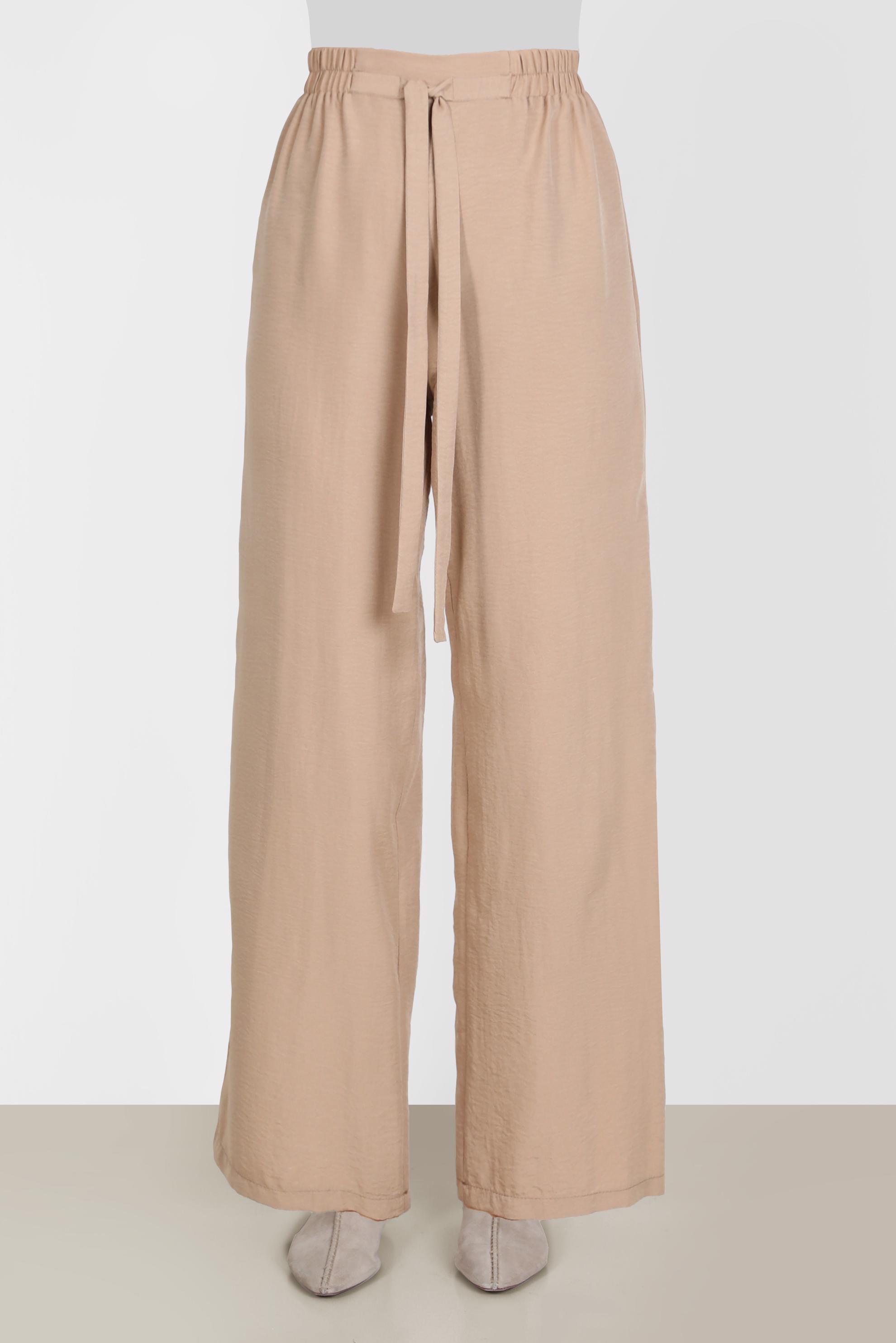 Tesettür giyim KAHVE BELİ LASTİKLİ PANTOLON 70356 