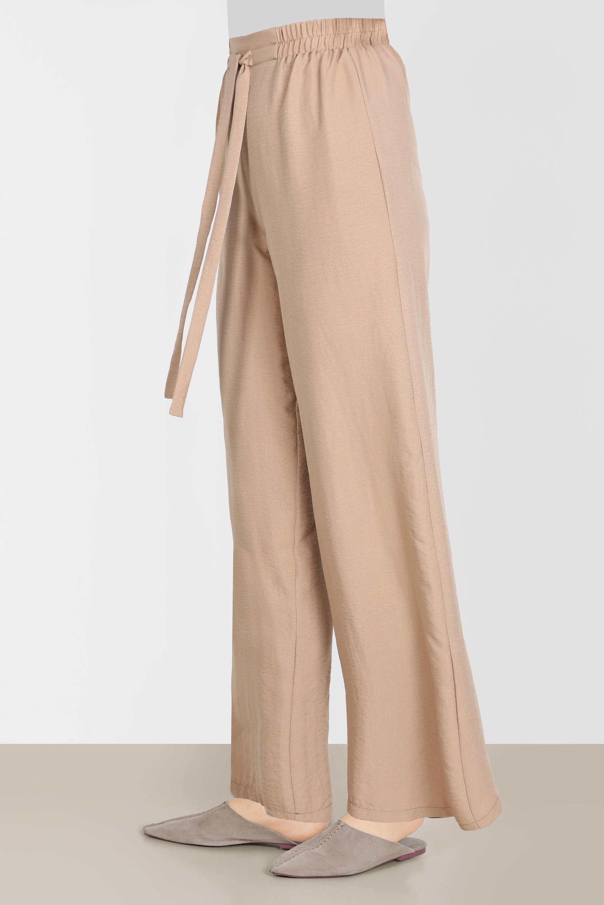 Tesettür giyim KAHVE BELİ LASTİKLİ PANTOLON 70356 