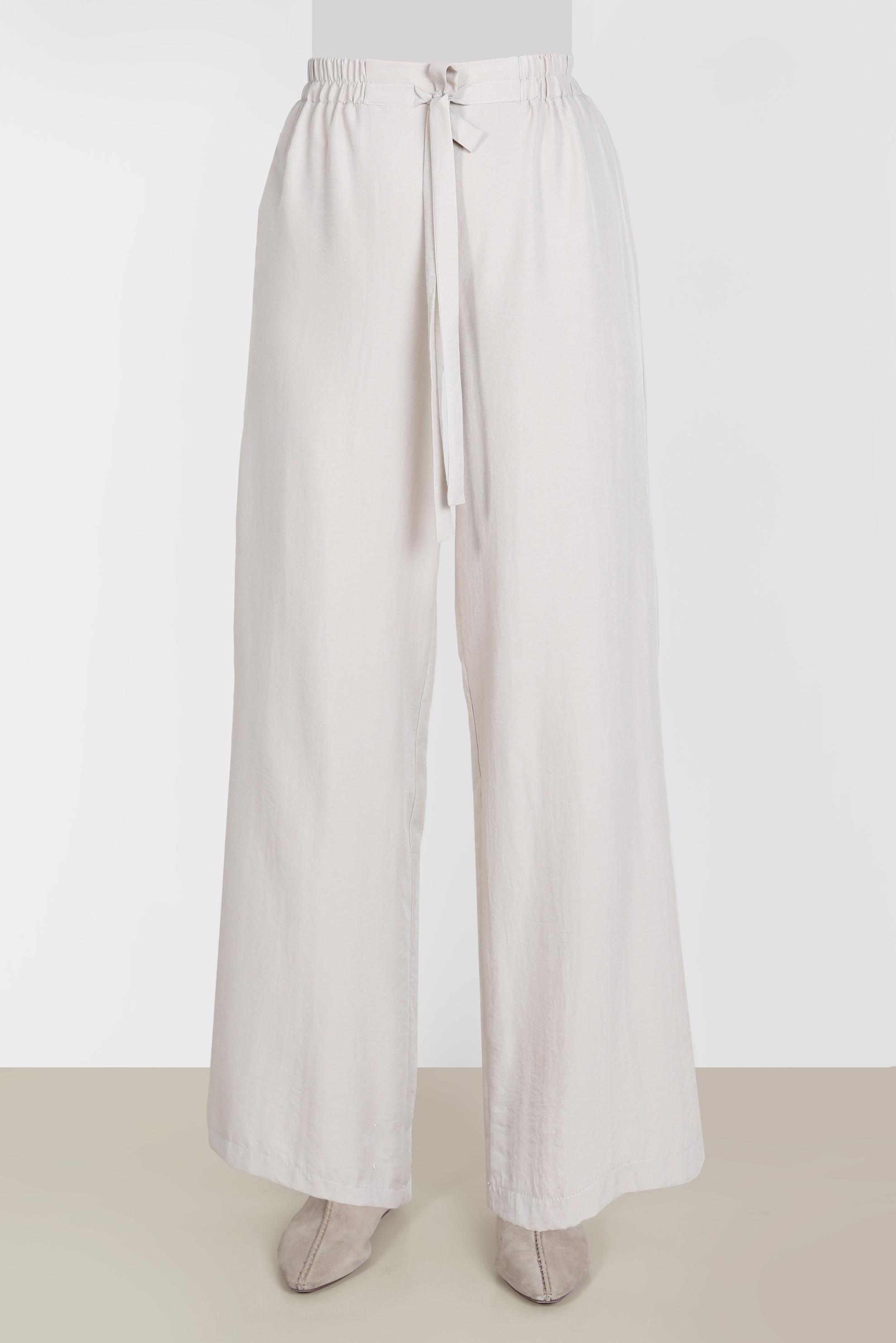 Tesettür giyim BEJ BELİ LASTİKLİ PANTOLON 70356 