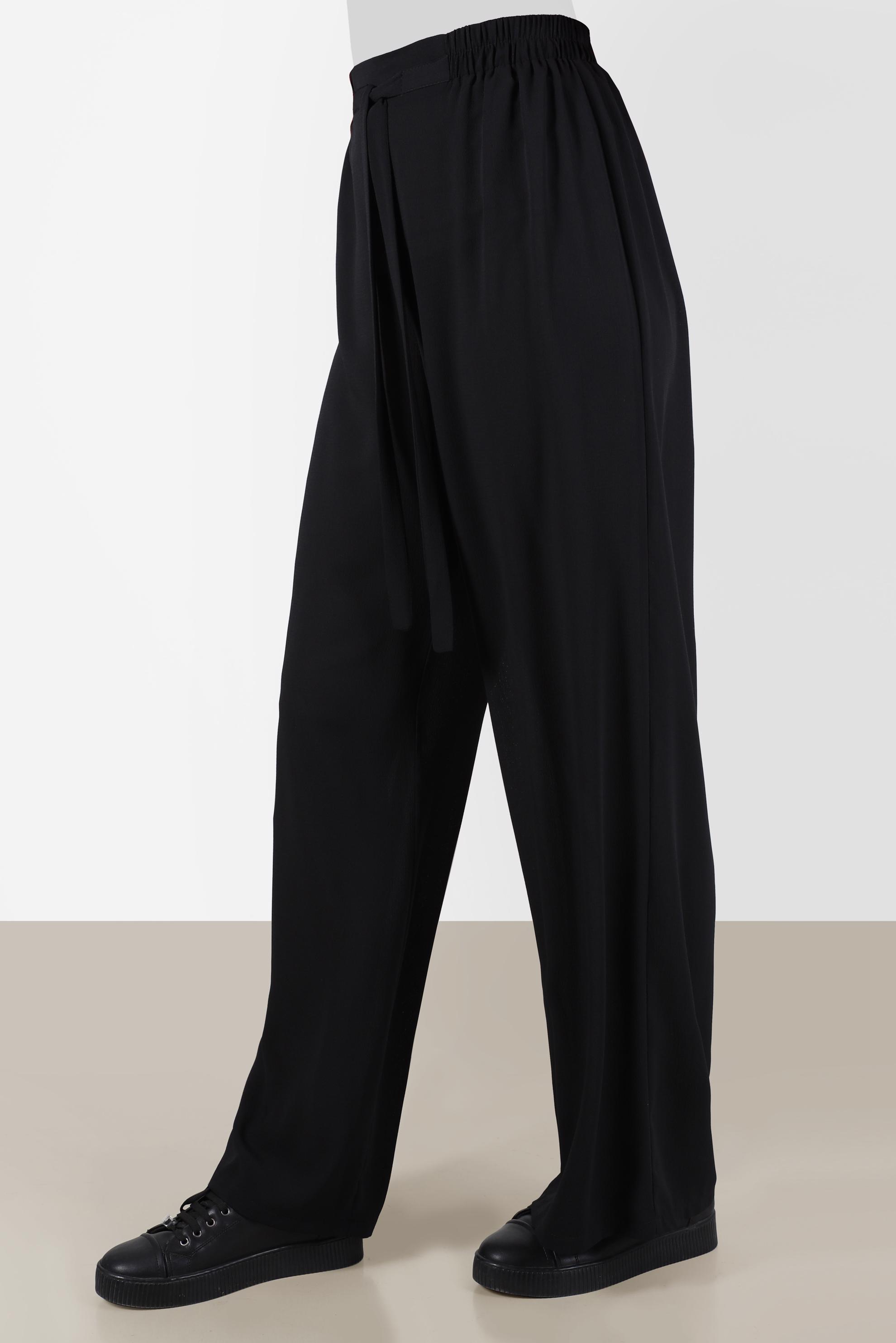 Tesettür giyim SİYAH BELİ LASTİKLİ PANTOLON 70357 