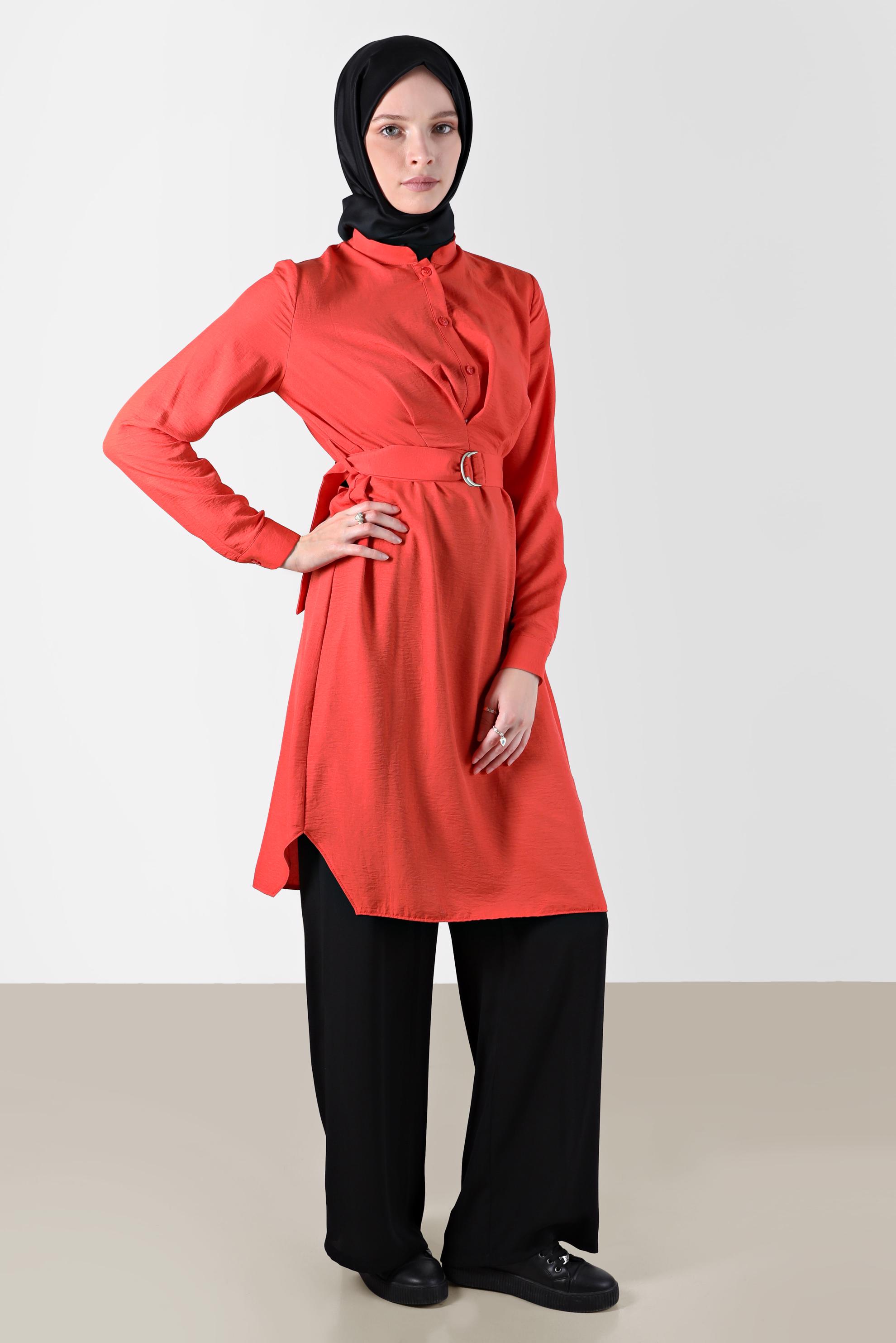 Tesettür giyim SİYAH BELİ LASTİKLİ PANTOLON 70357 