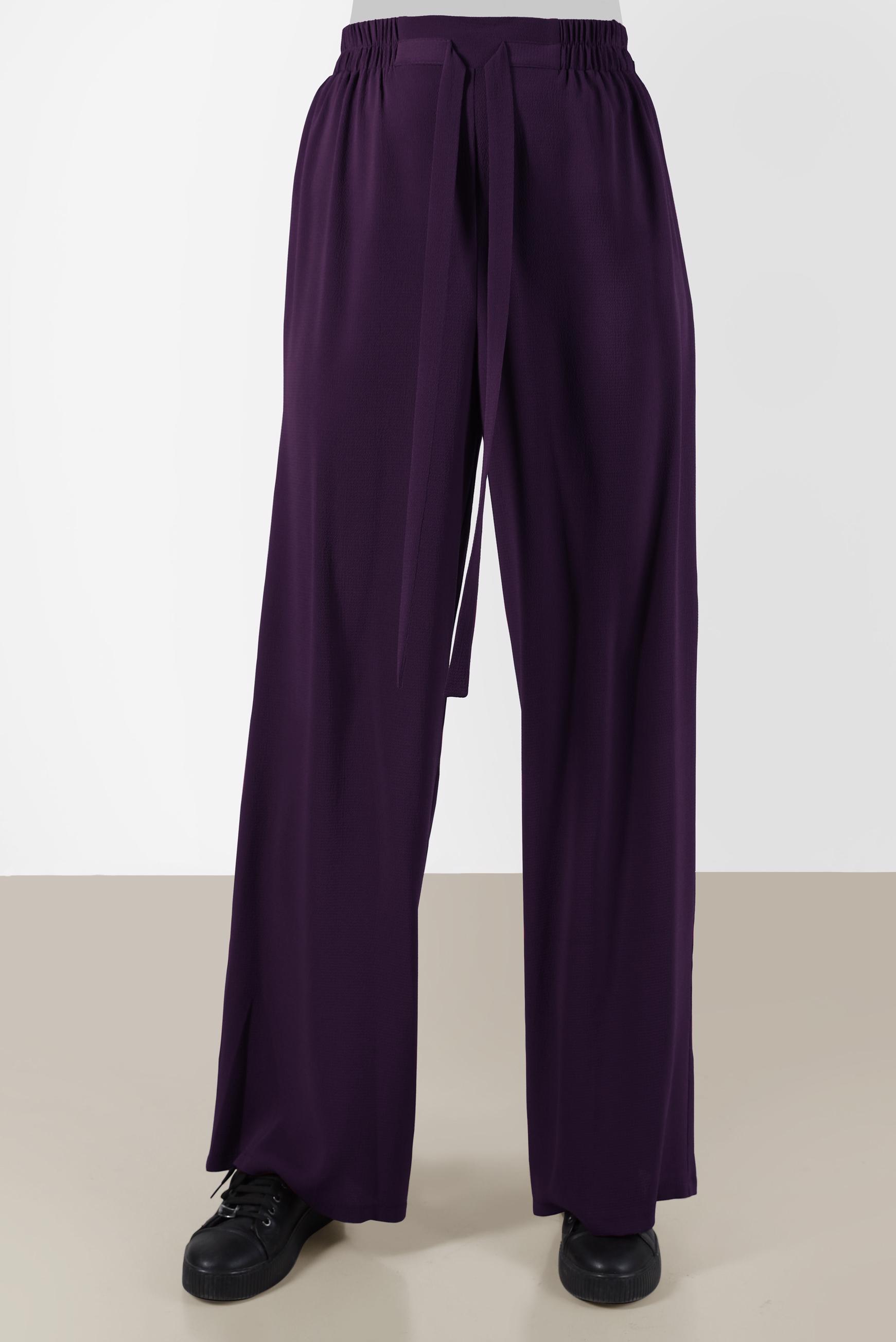 Tesettür giyim MOR BELİ LASTİKLİ PANTOLON 70357 