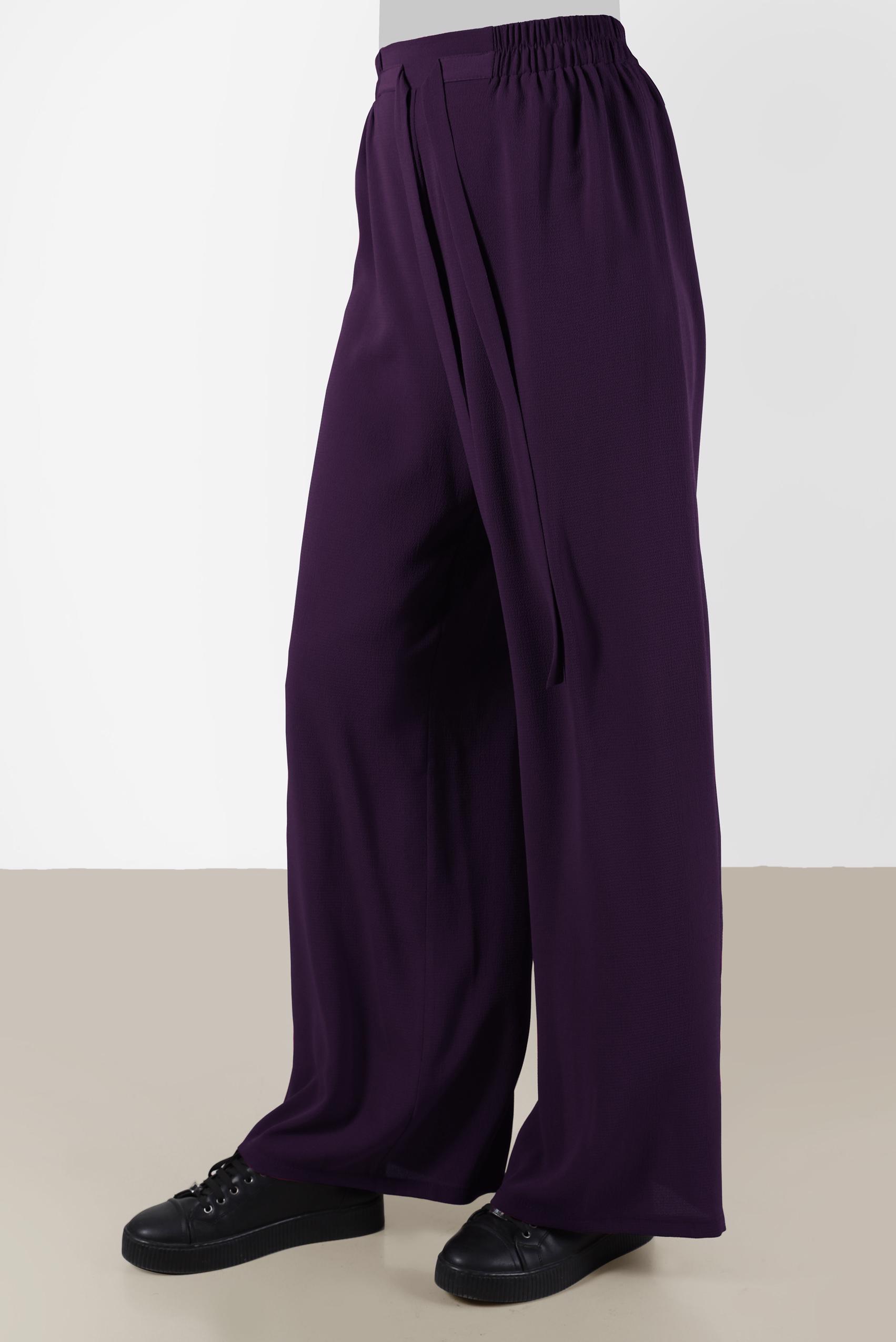 Tesettür giyim MOR BELİ LASTİKLİ PANTOLON 70357 