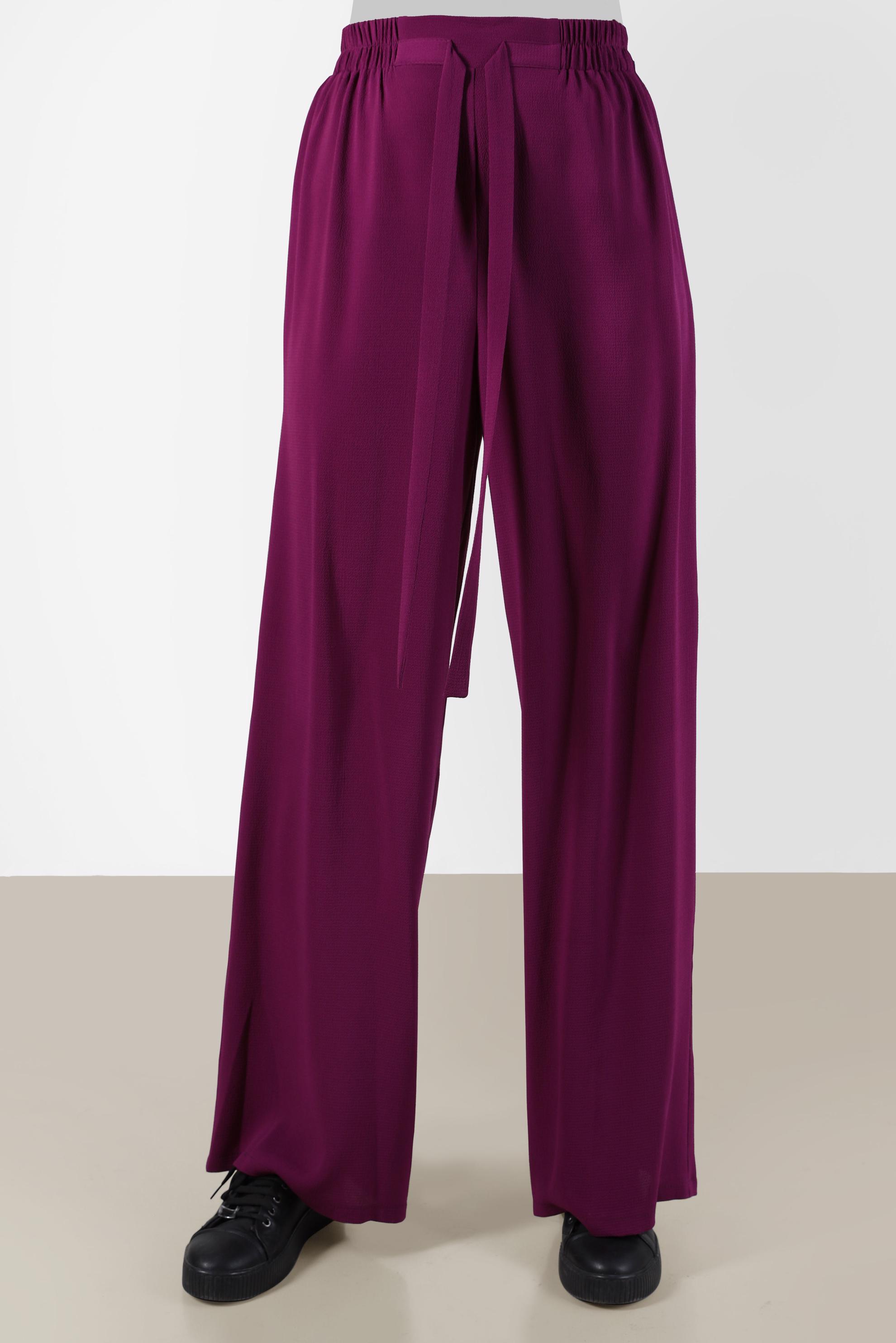 Tesettür giyim FUŞYA BELİ LASTİKLİ PANTOLON 70357 