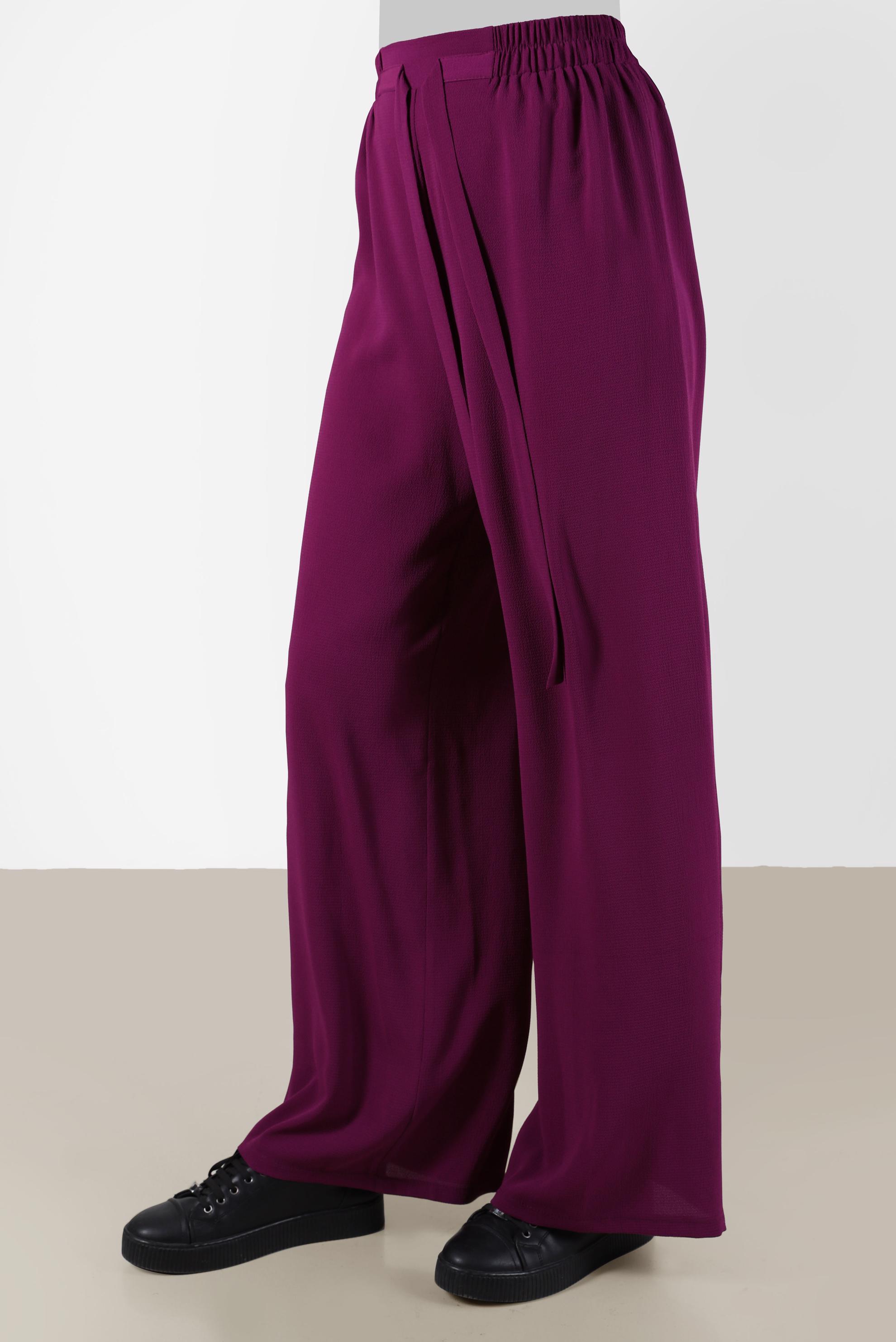 Tesettür giyim FUŞYA BELİ LASTİKLİ PANTOLON 70357 