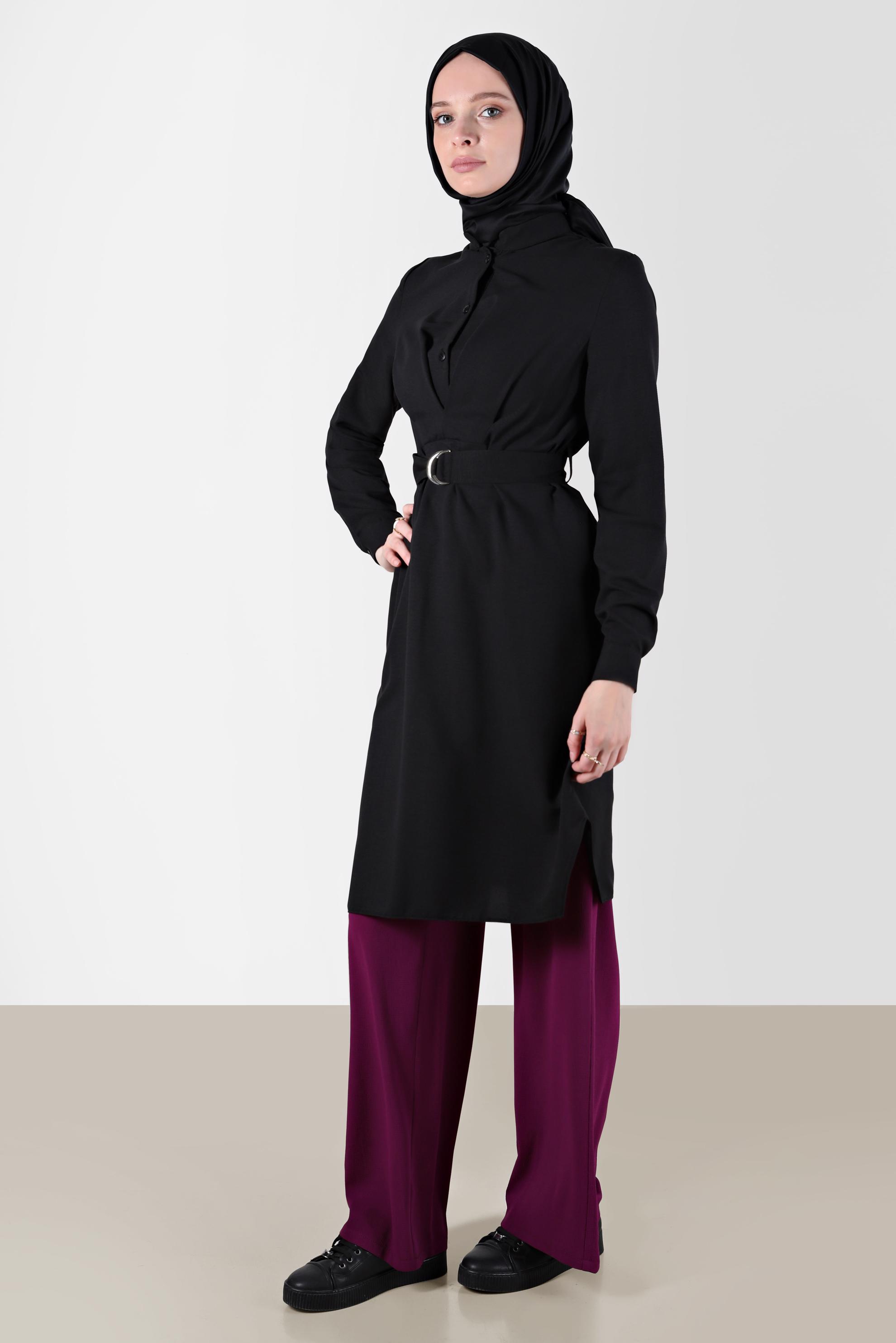Tesettür giyim FUŞYA BELİ LASTİKLİ PANTOLON 70357 