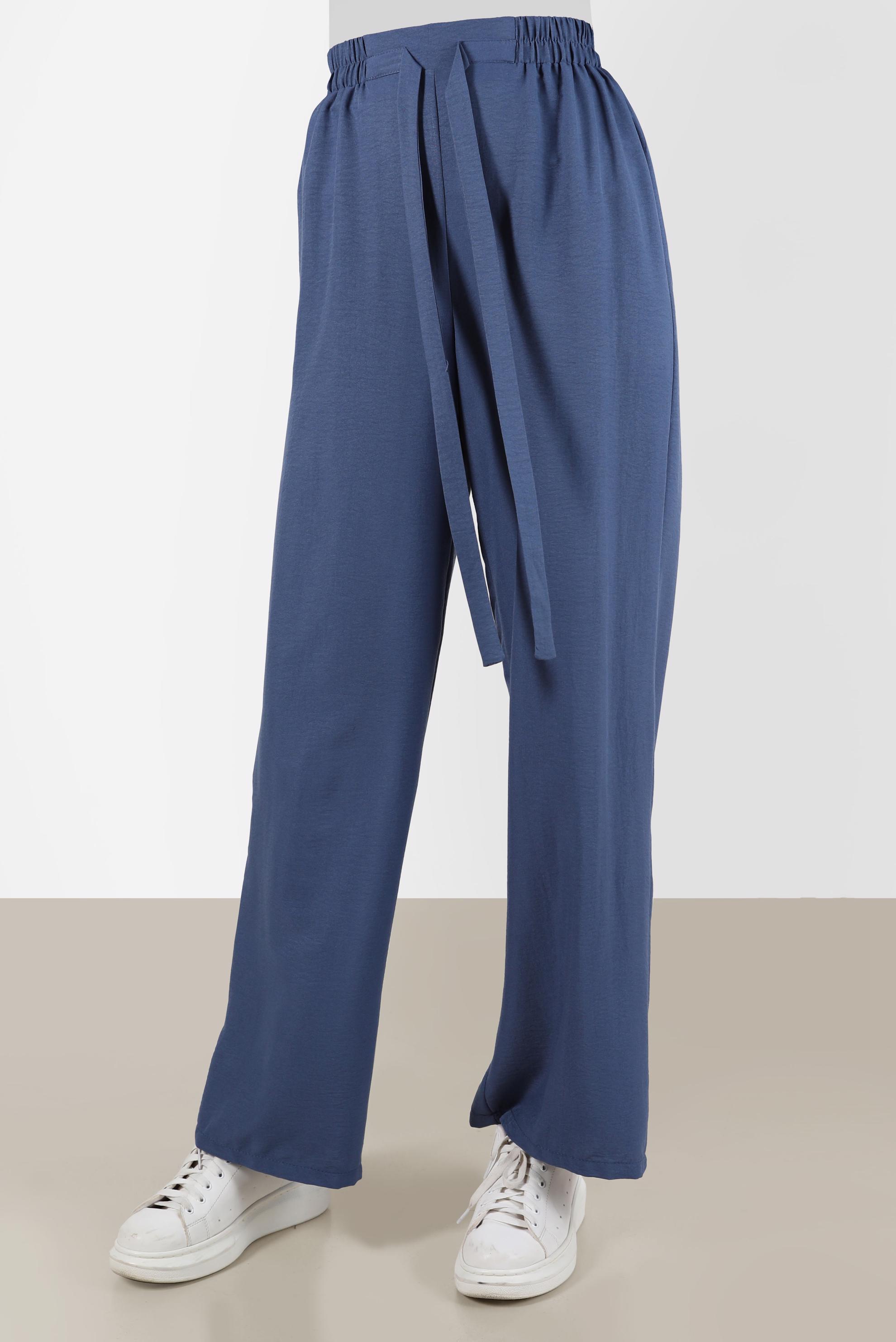 Hijab clothing NAVY BLUE ELASTIC WAIST TROUSERS 70357 