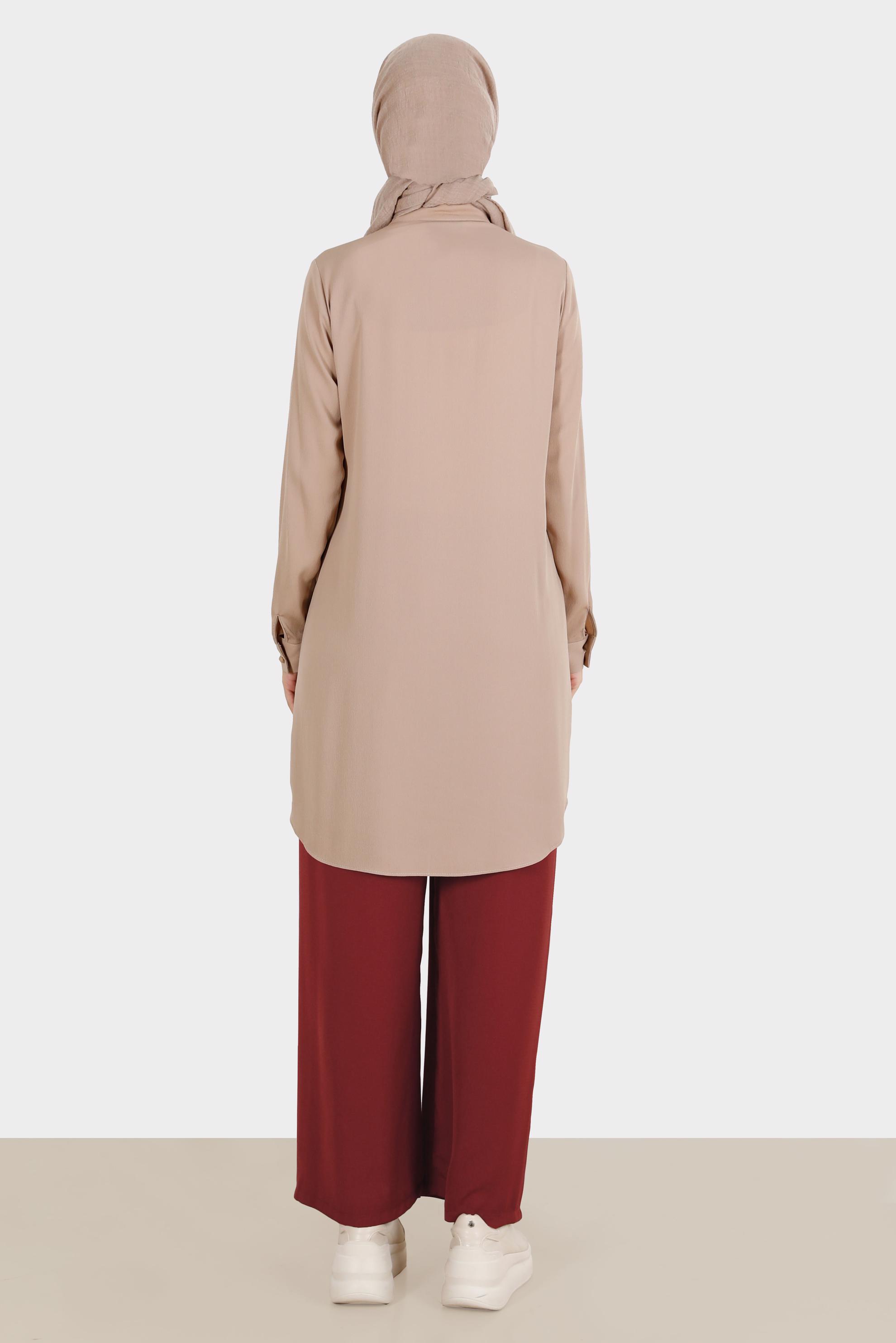 Hijab clothing CLARET RED ELASTIC WAIST TROUSERS 70358 