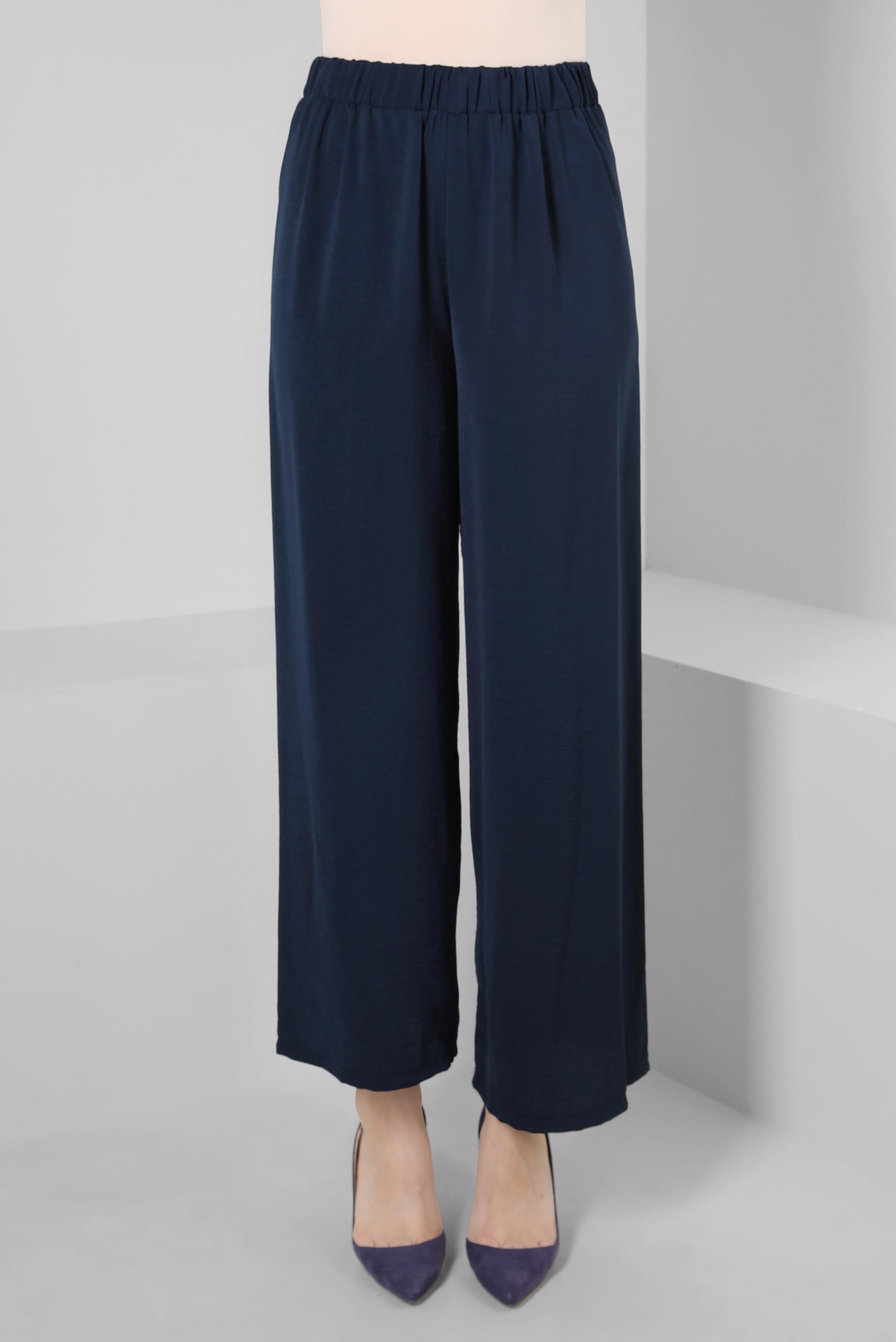 Tesettür giyim LACİVERT BELİ LASTİKLİ PANTOLON 70358 