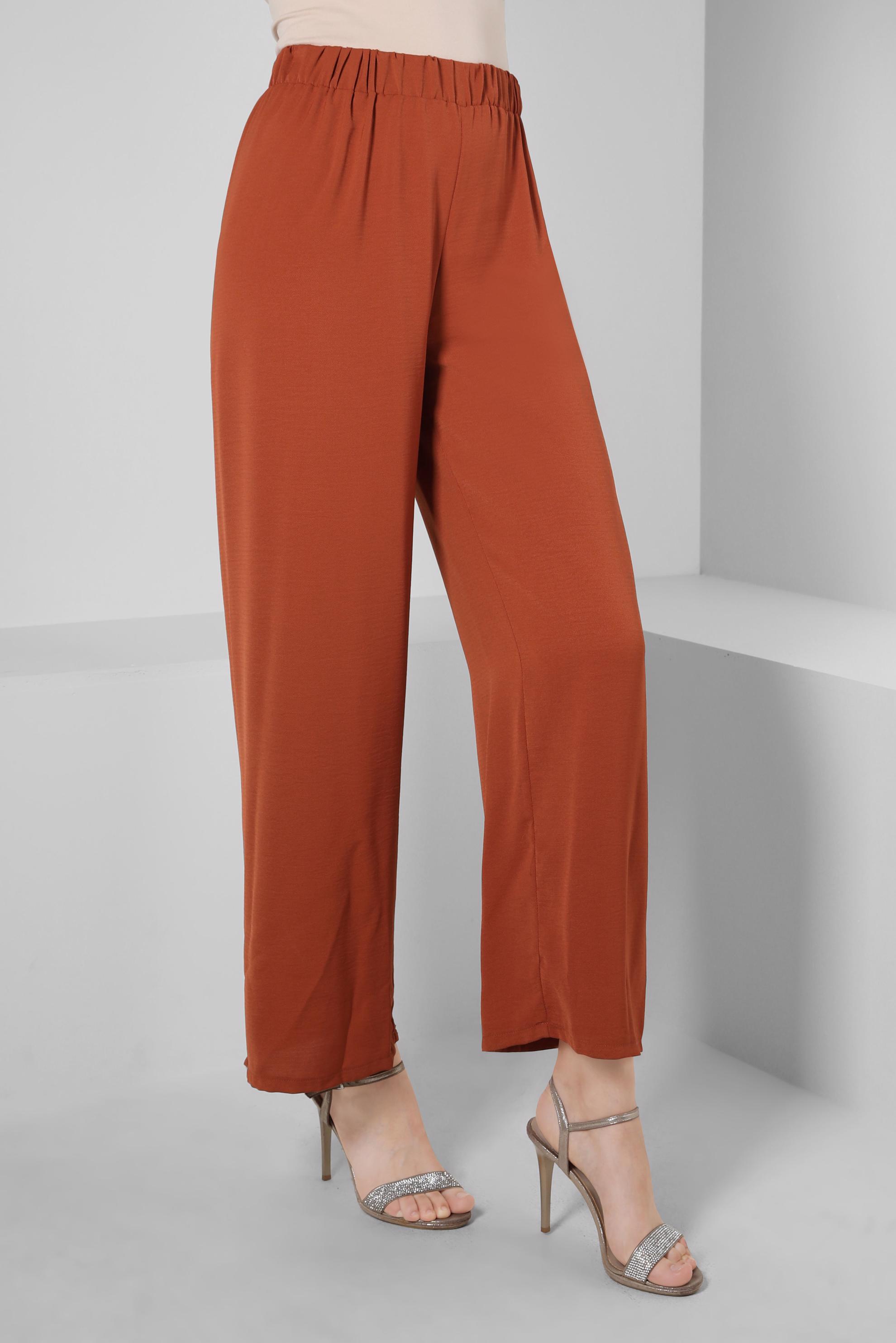 Tesettür giyim KAHVE BELİ LASTİKLİ PANTOLON 70358 