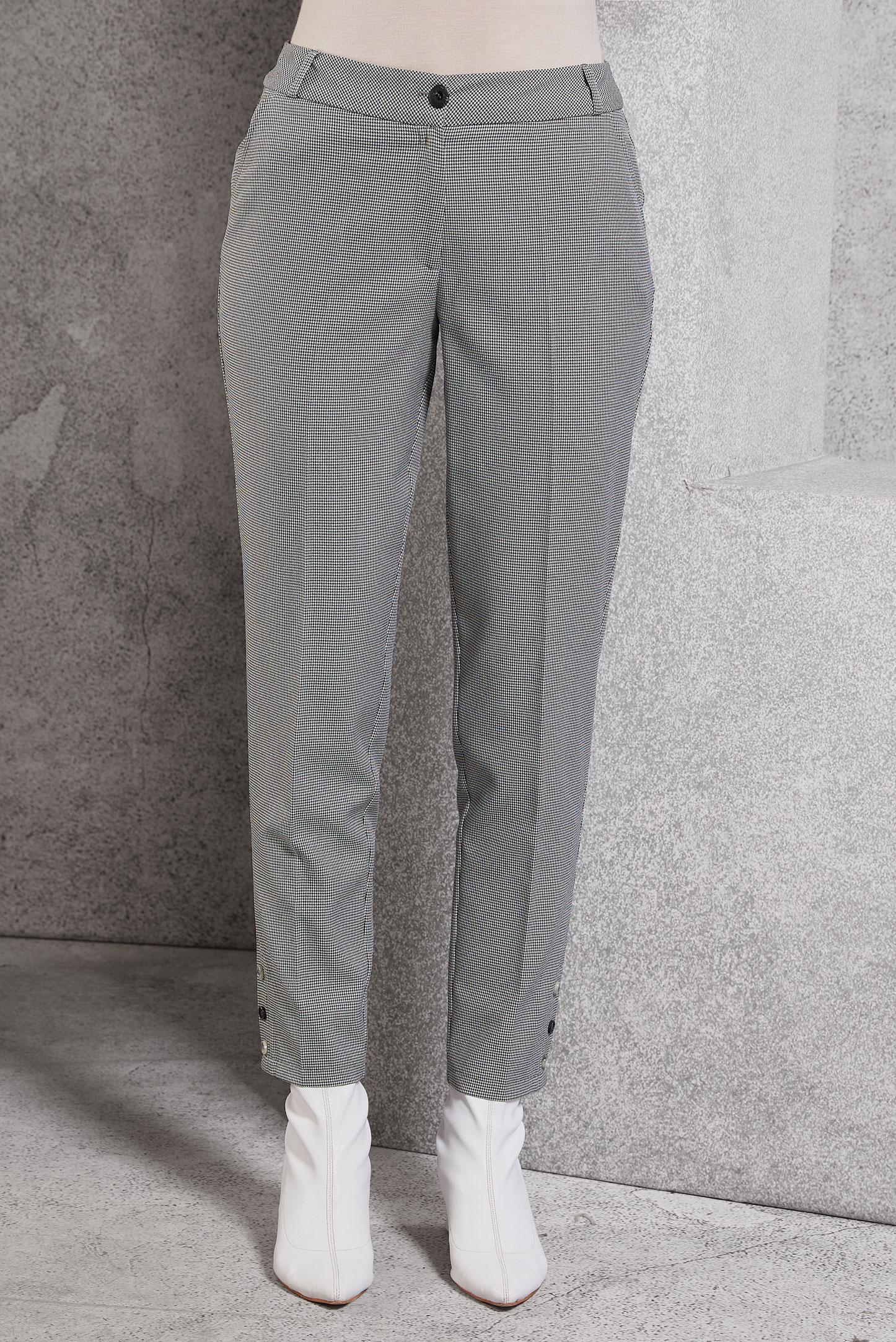 Tesettür giyim SİYAH KLASİK KESİM EKOSE PANTOLON 70361-2 