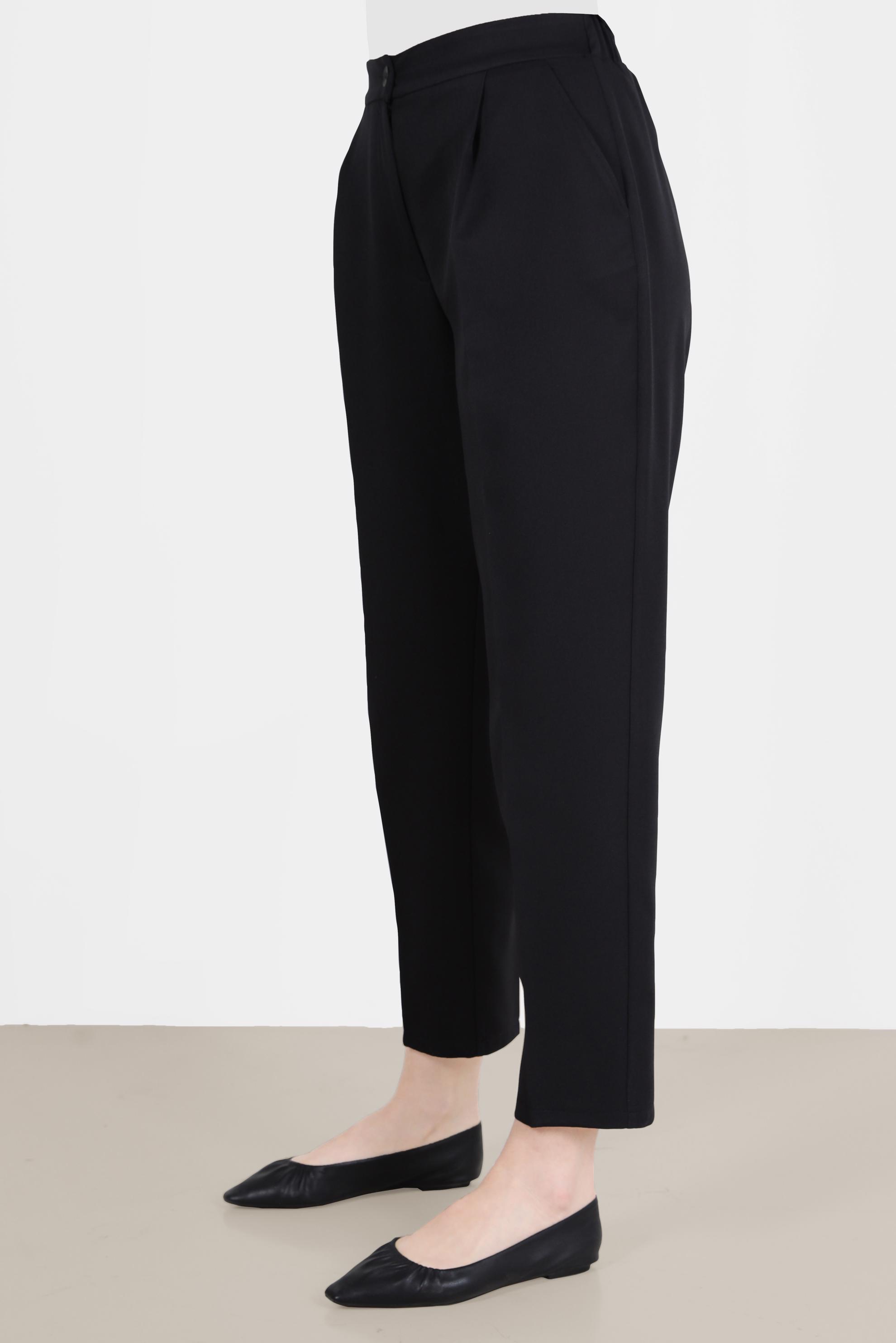 Tesettür giyim SİYAH PİLE DETAYLI PANTOLON 70363 