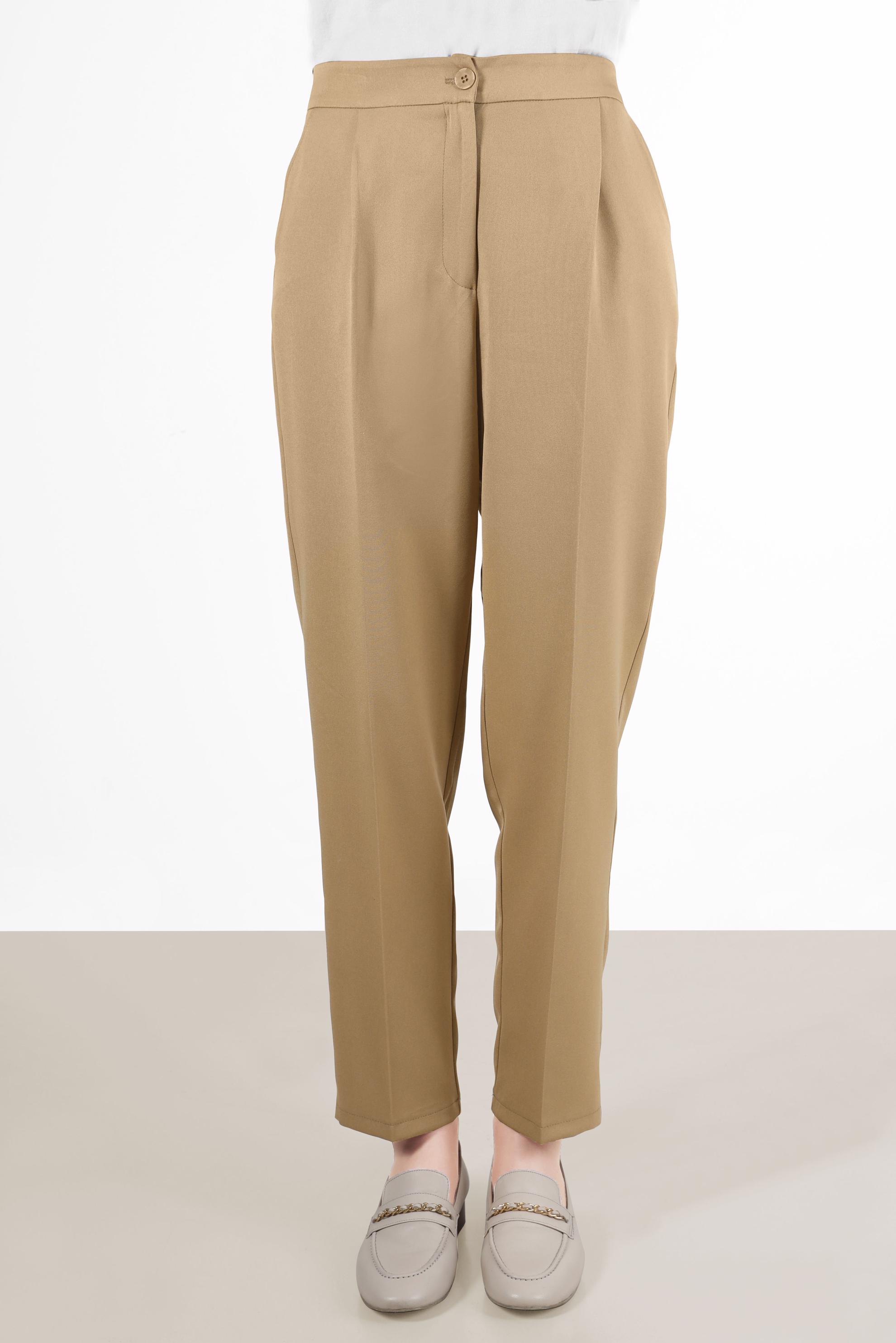 Vêtements hijab BRUN PANTALON DÉTAILS PLIS 70363