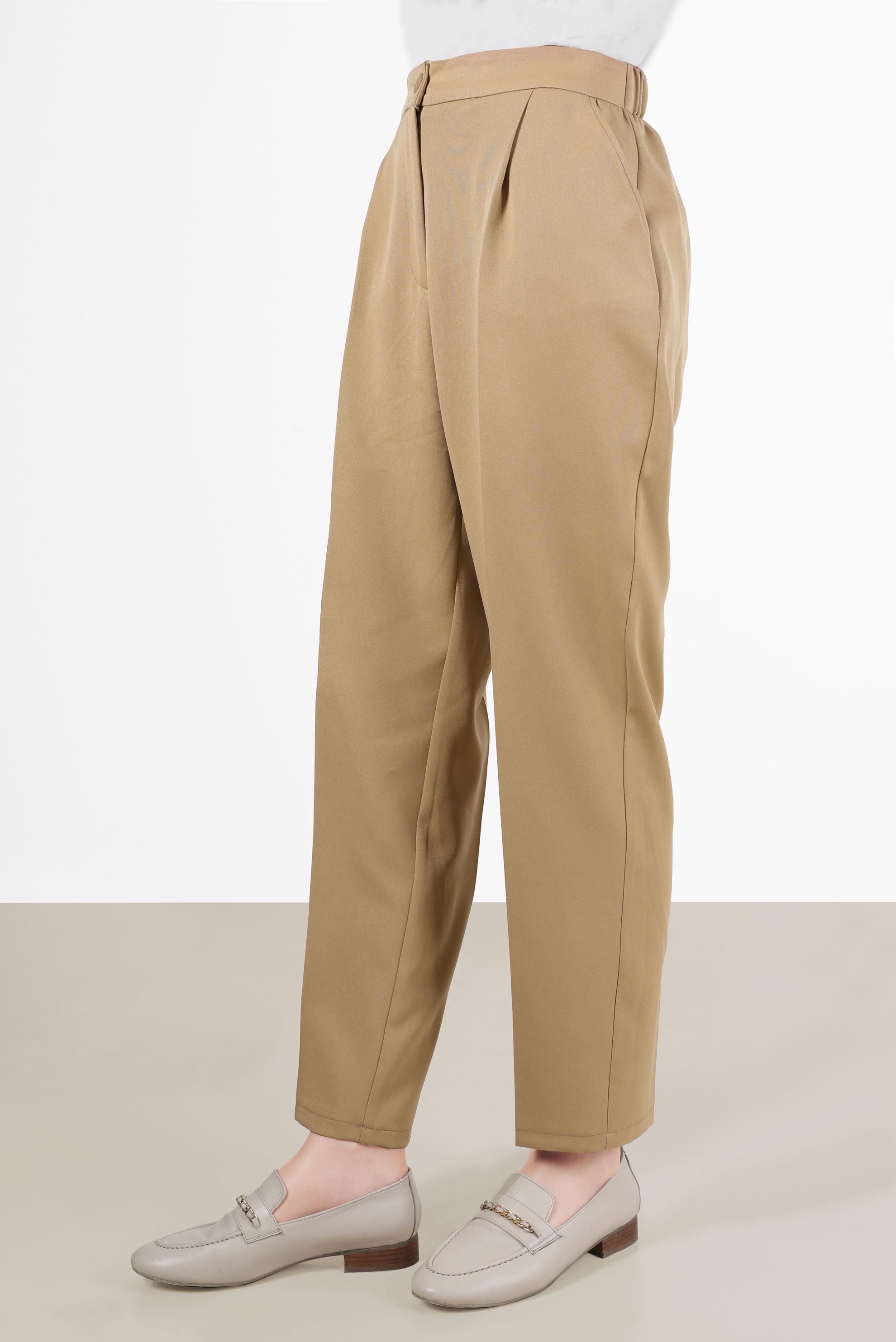 Vêtements hijab BRUN PANTALON DÉTAILS PLIS 70363