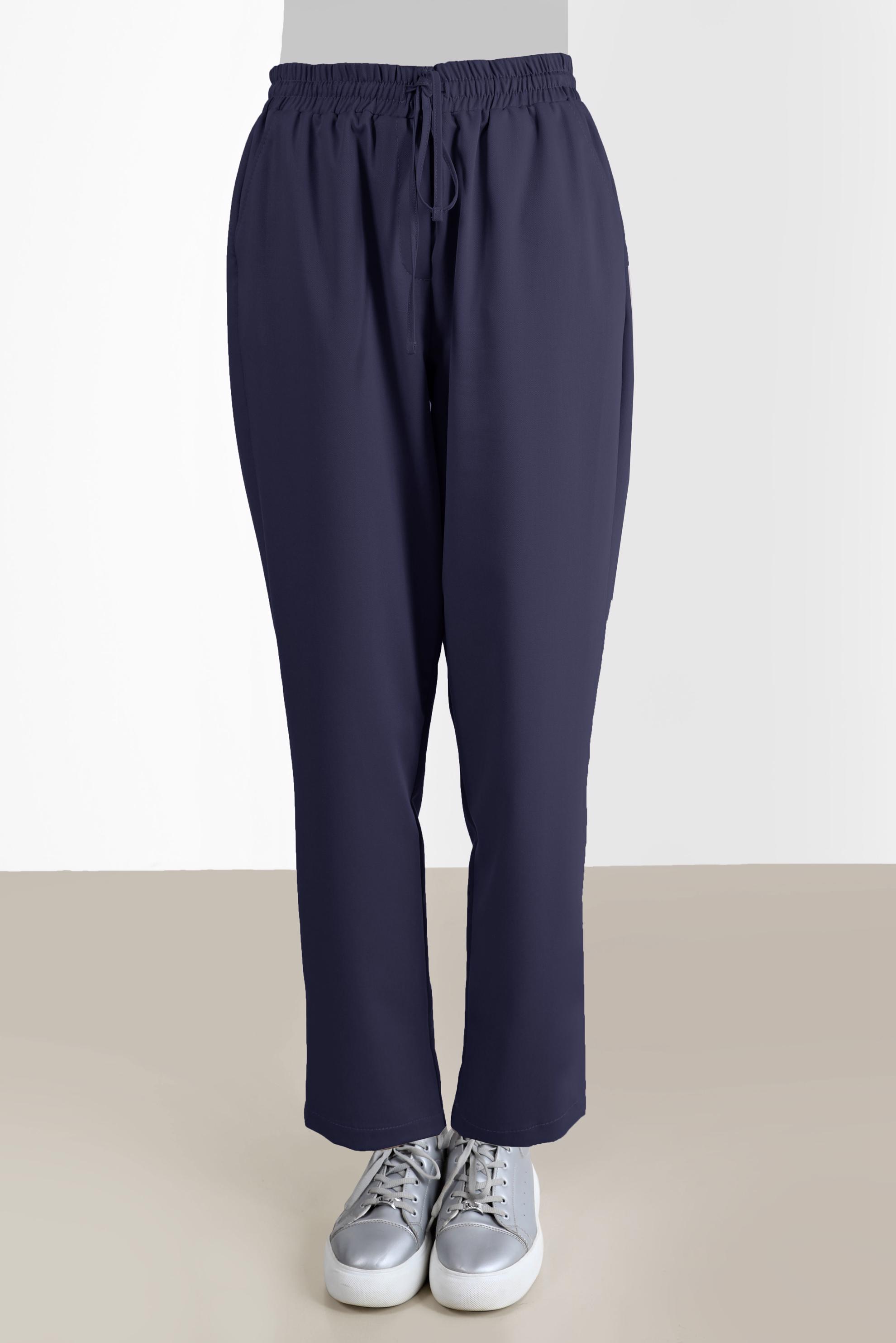 Tesettür giyim LACİVERT BELİ LASTİKLİ PANTOLON 70364 