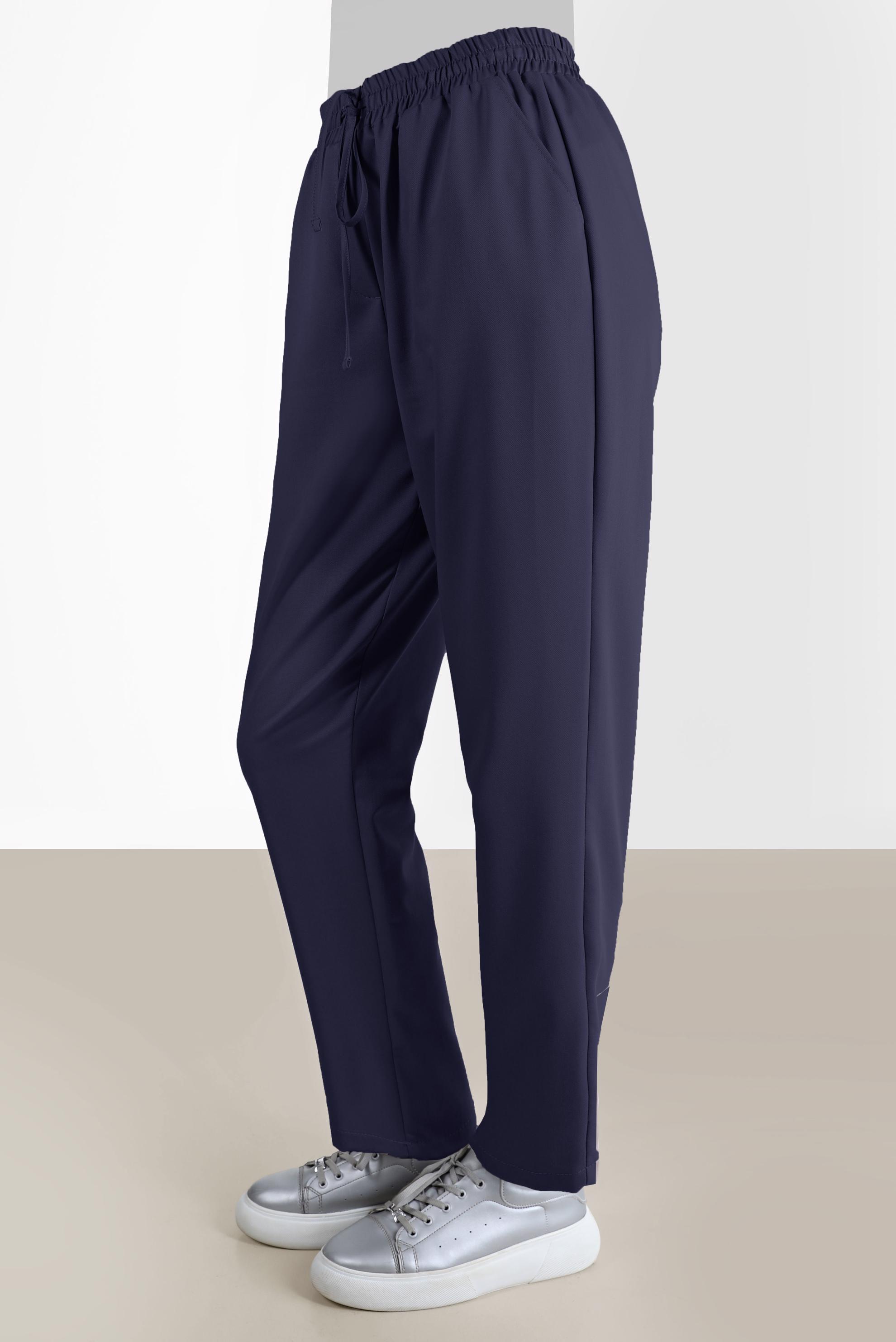 Tesettür giyim LACİVERT BELİ LASTİKLİ PANTOLON 70364 