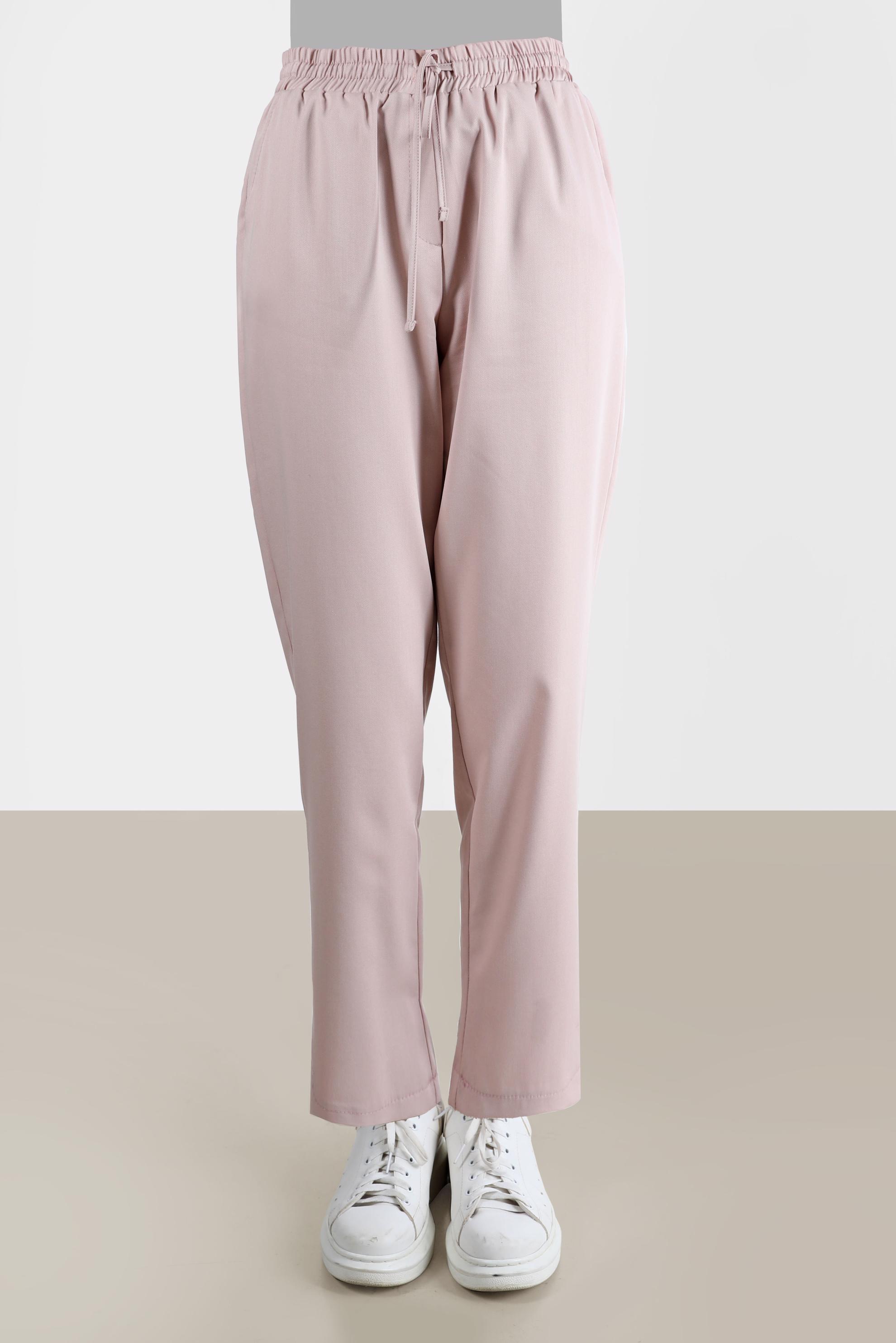 Tesettür giyim PUDRA BELİ LASTİKLİ PANTOLON 70364 