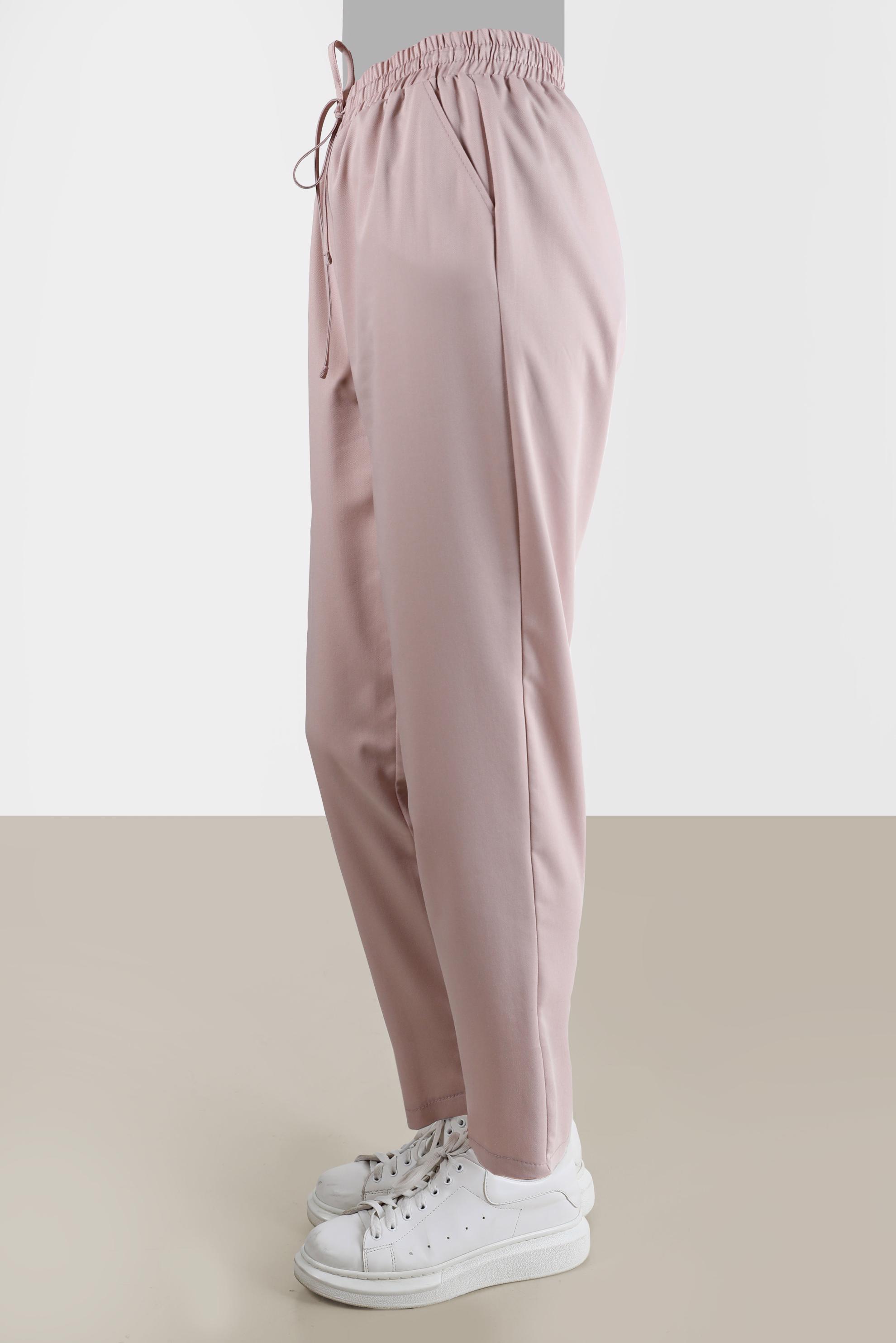 Tesettür giyim PUDRA BELİ LASTİKLİ PANTOLON 70364 